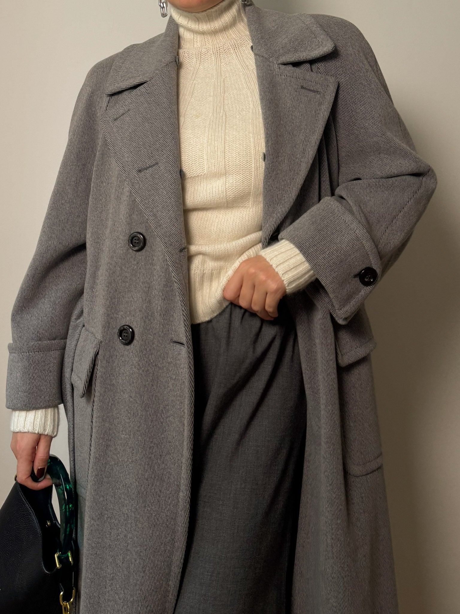 Pure wool twill coat