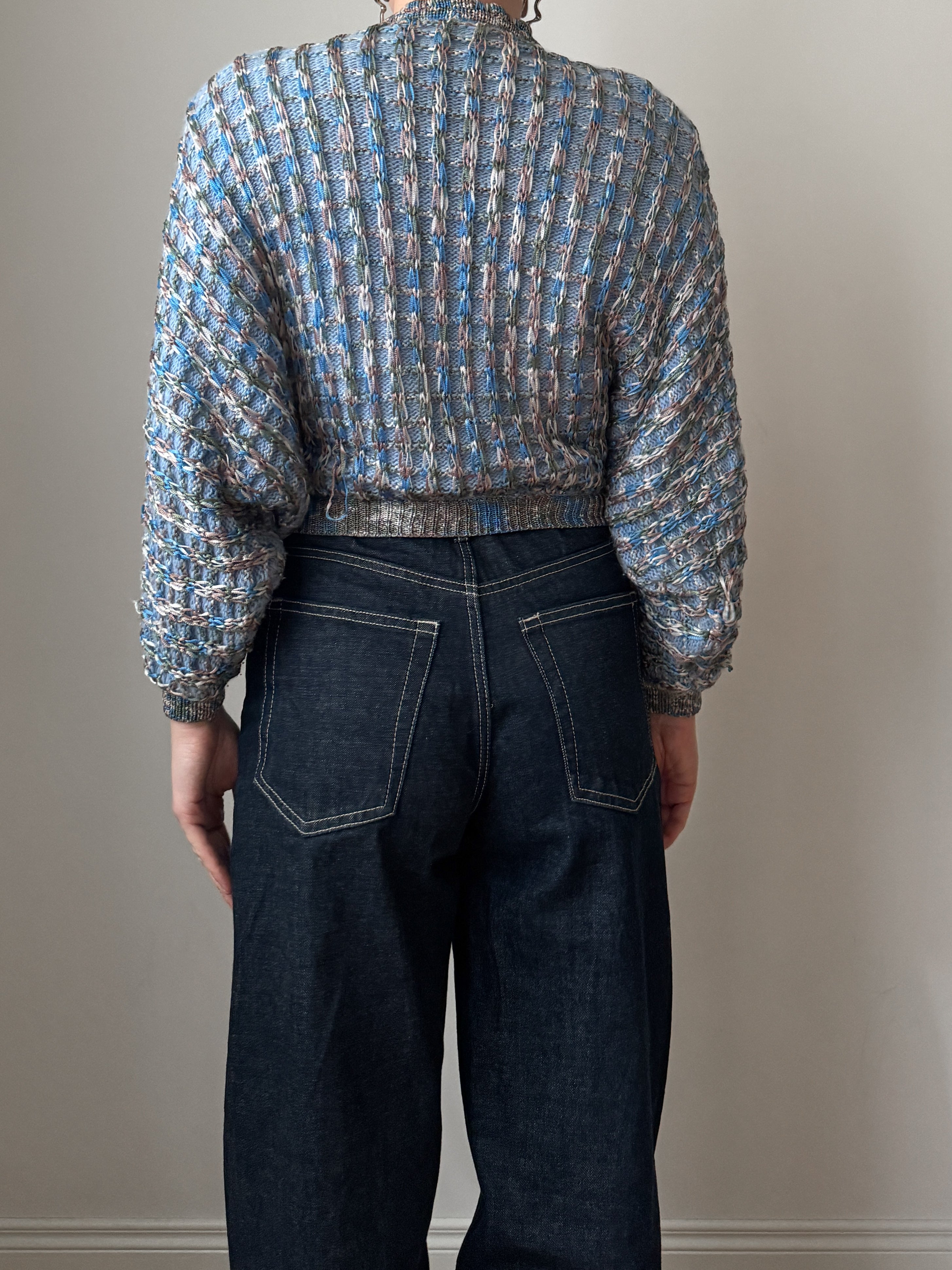 Wool and viscose cropped cardigan