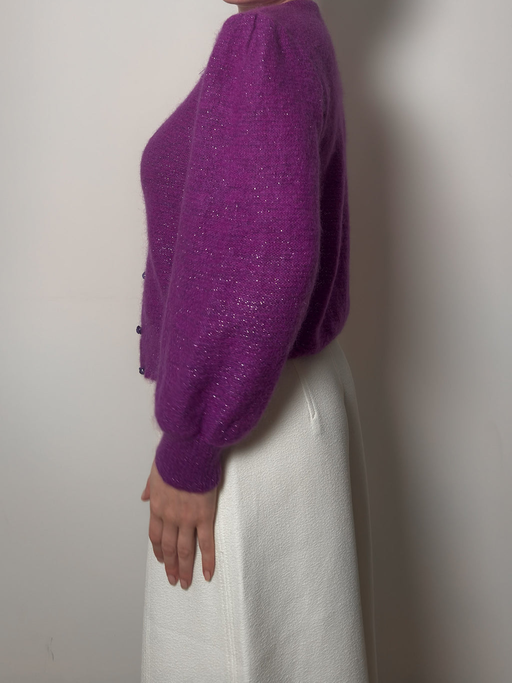 Super kid mohair violet cardigan