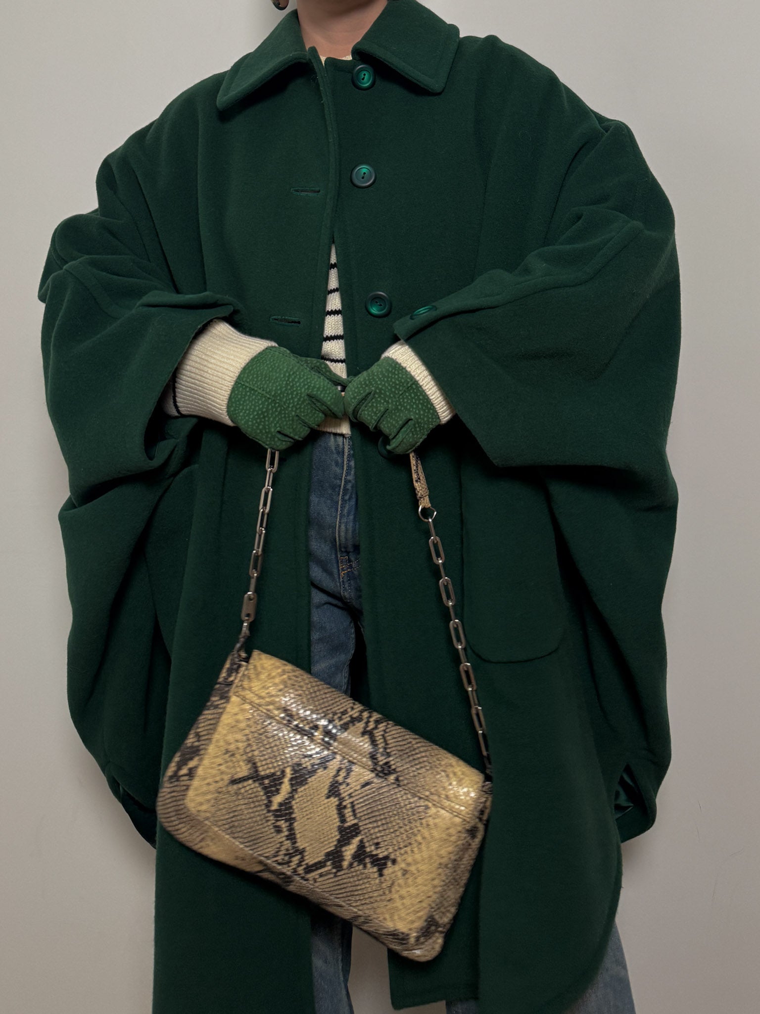 Pure wool green cloak
