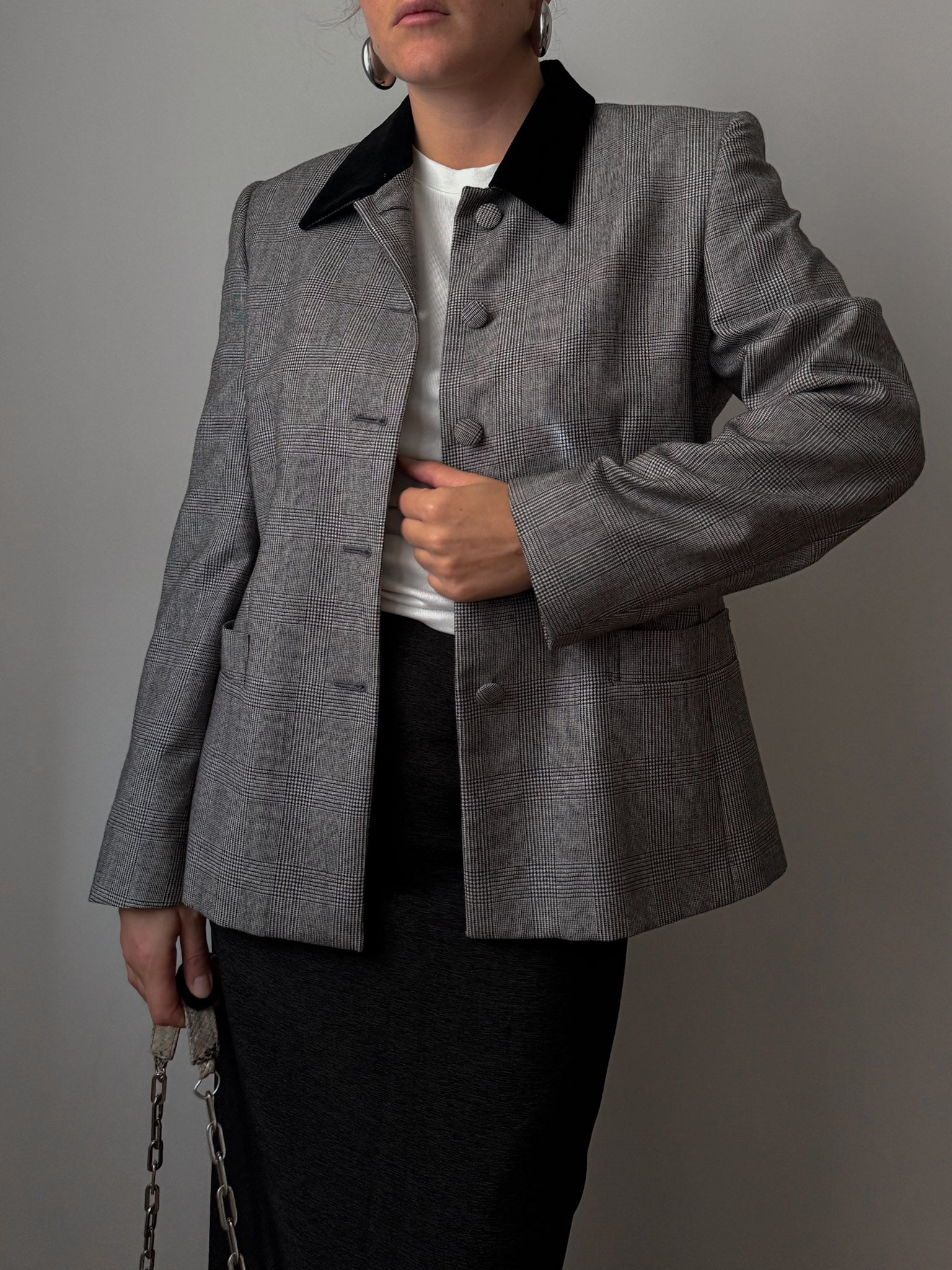 Pure wool check jacket