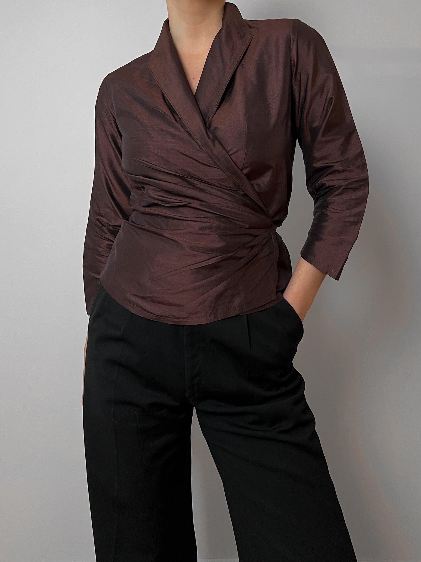 Pure silk brown blouse