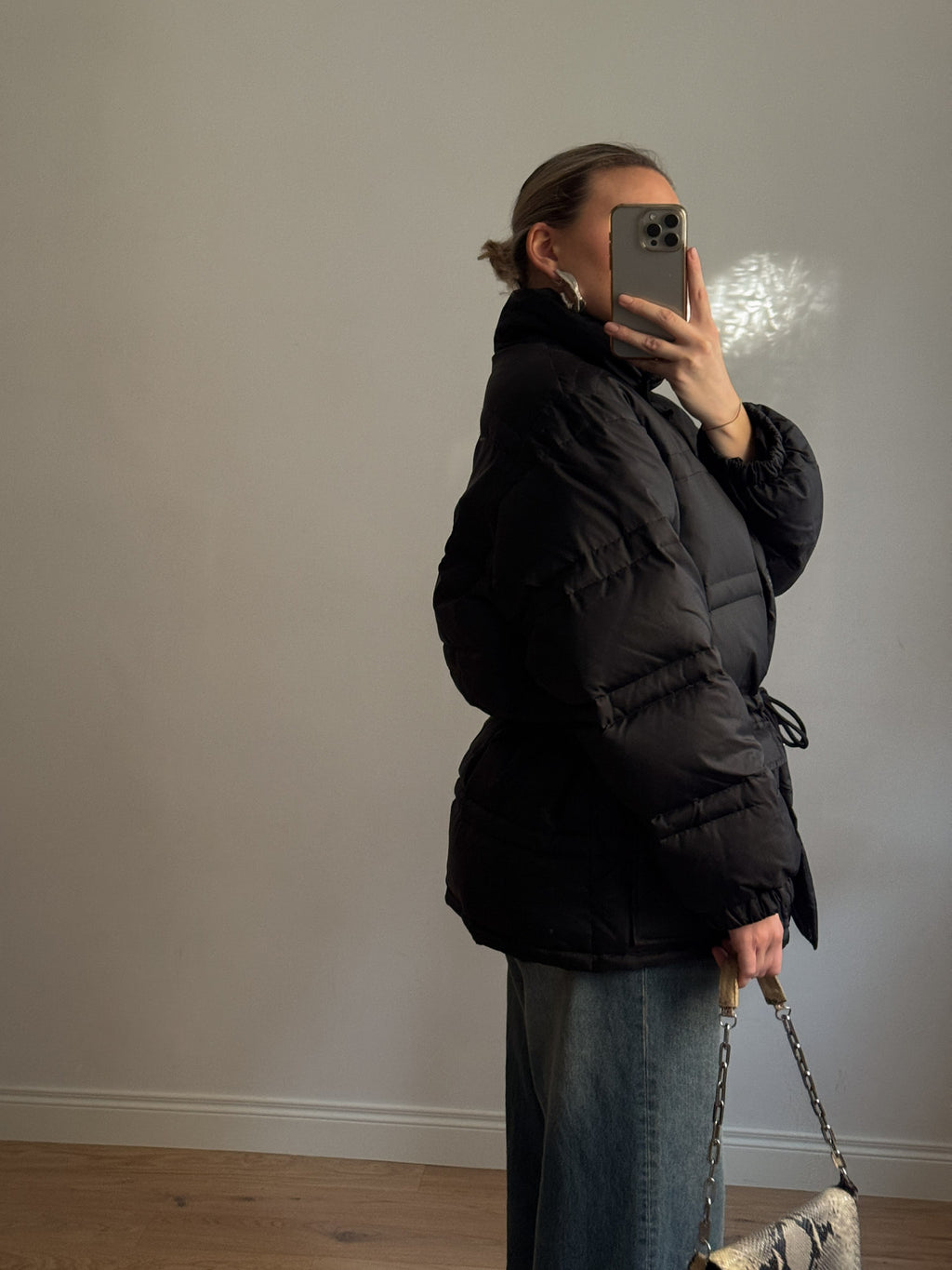 Real down black puffer
