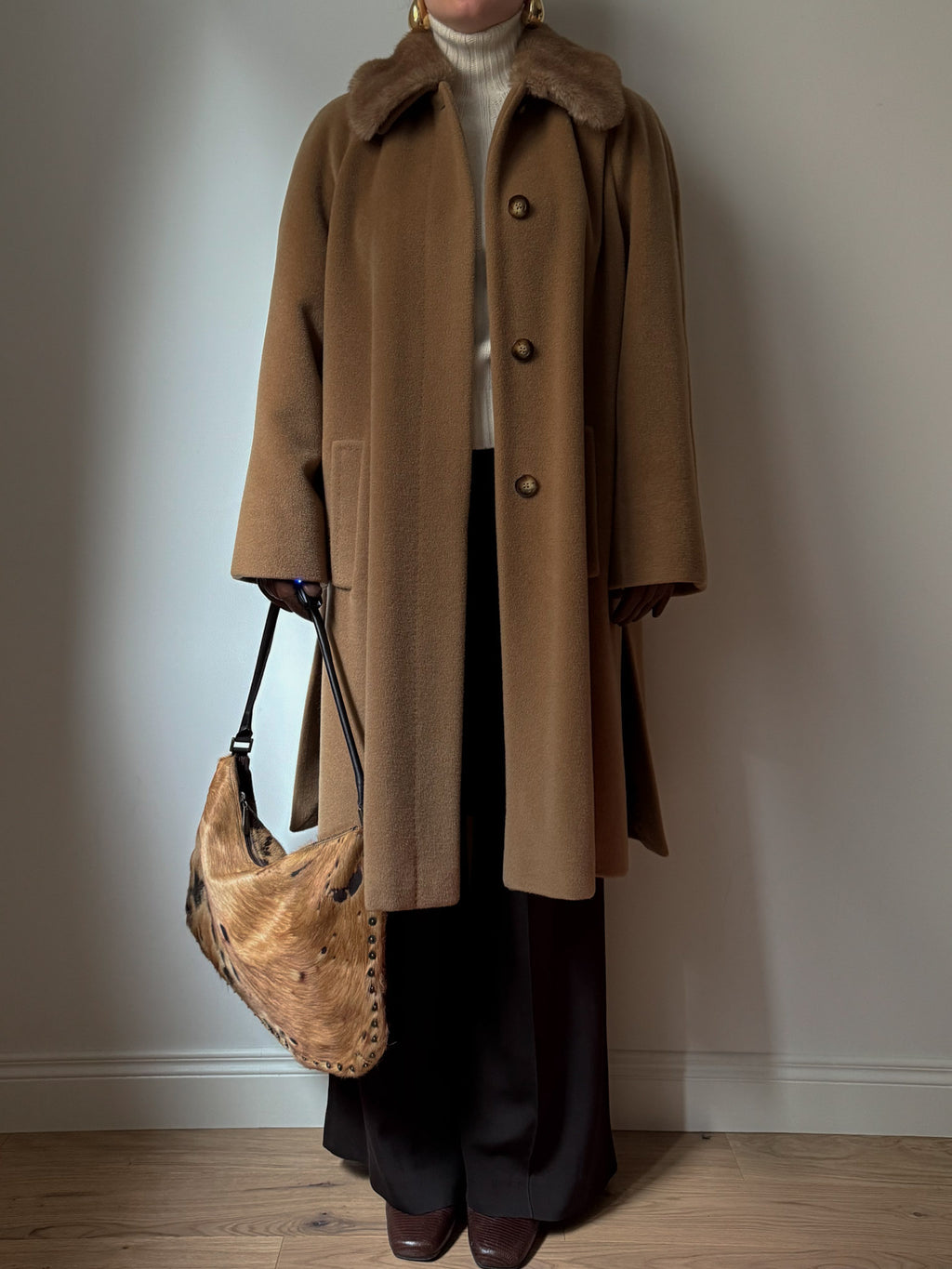 Pure wool camel coat