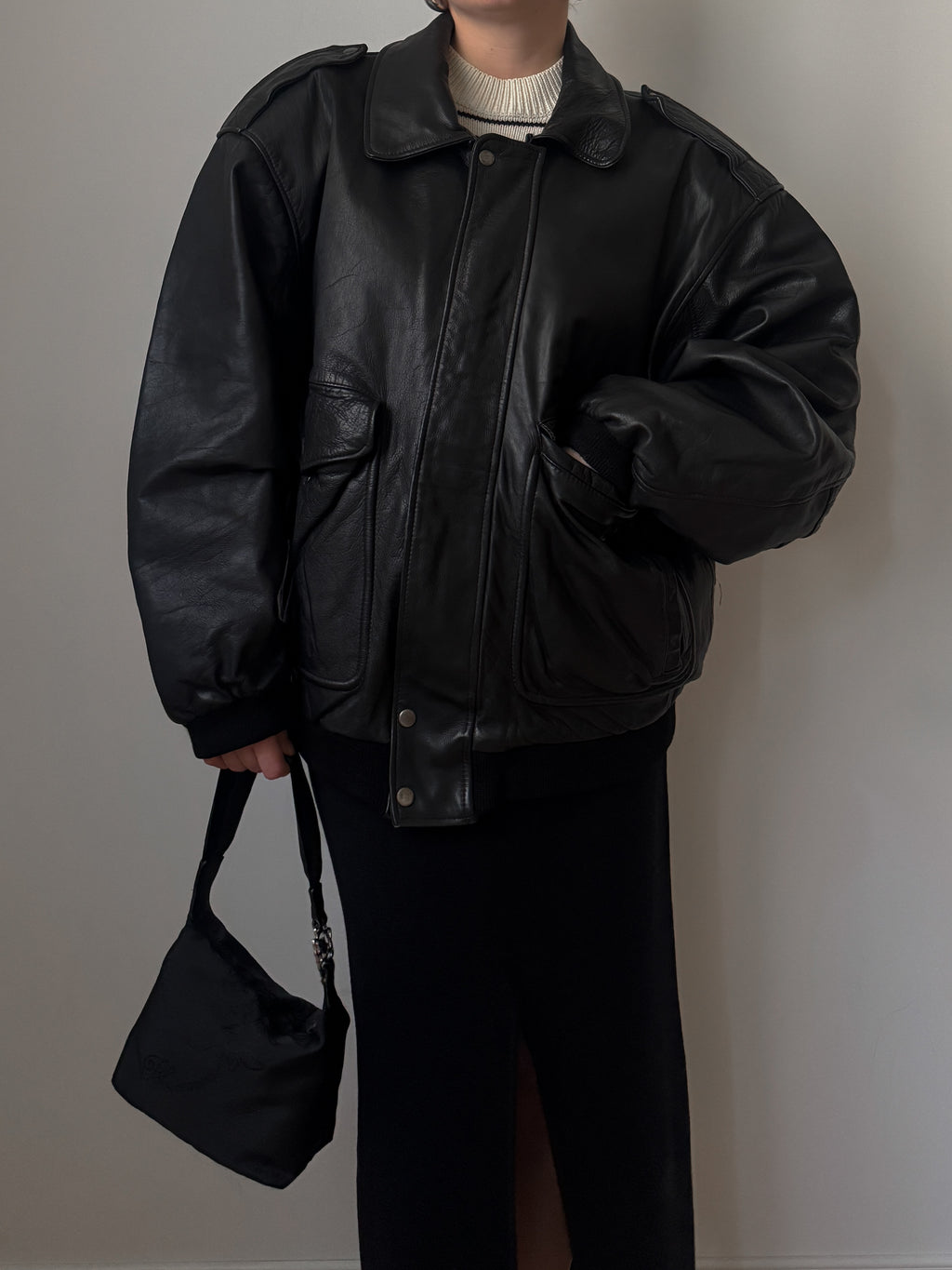 Real leather black jacket