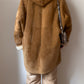 Real shearling caramel coat