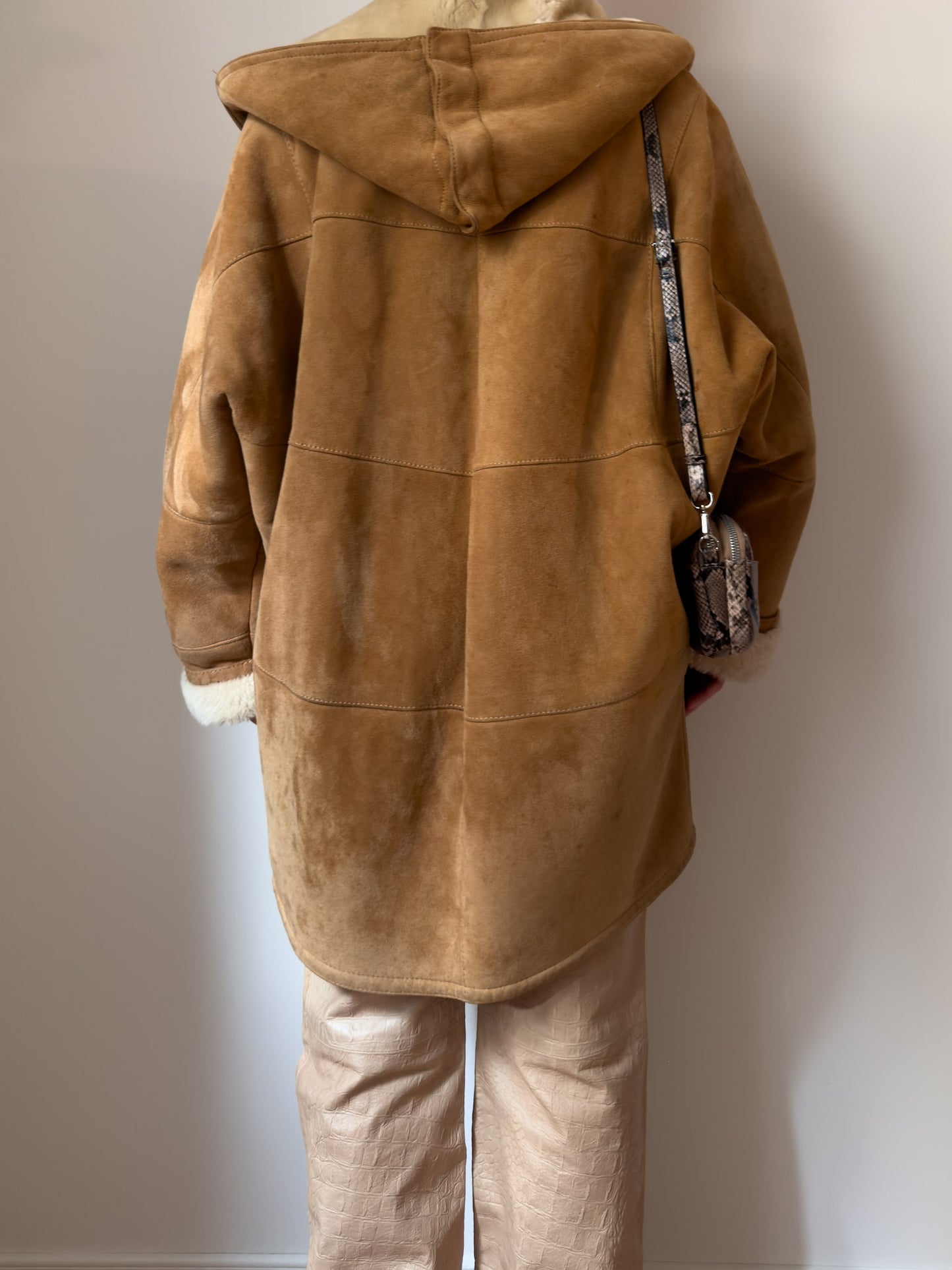 Real shearling caramel coat