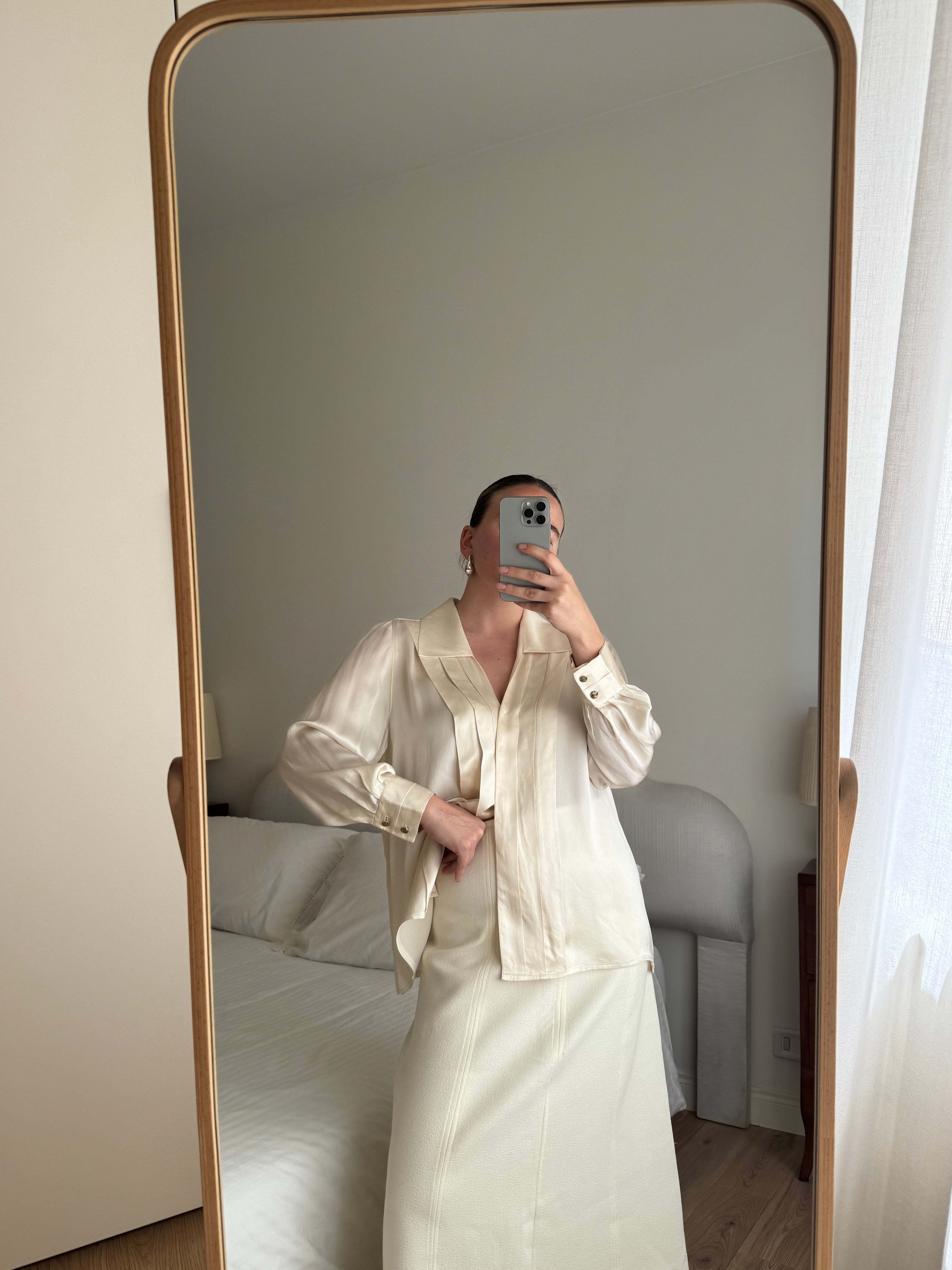 Pure silk ivory shirt