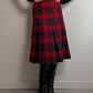 Pure wool pleated tartan skirt