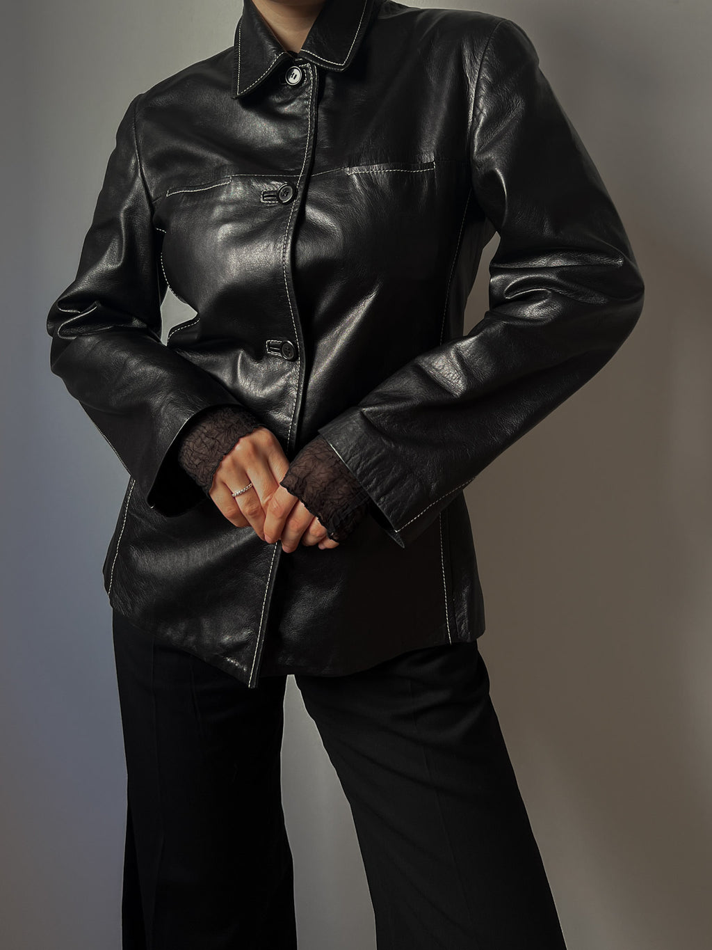 Real leather black jacket