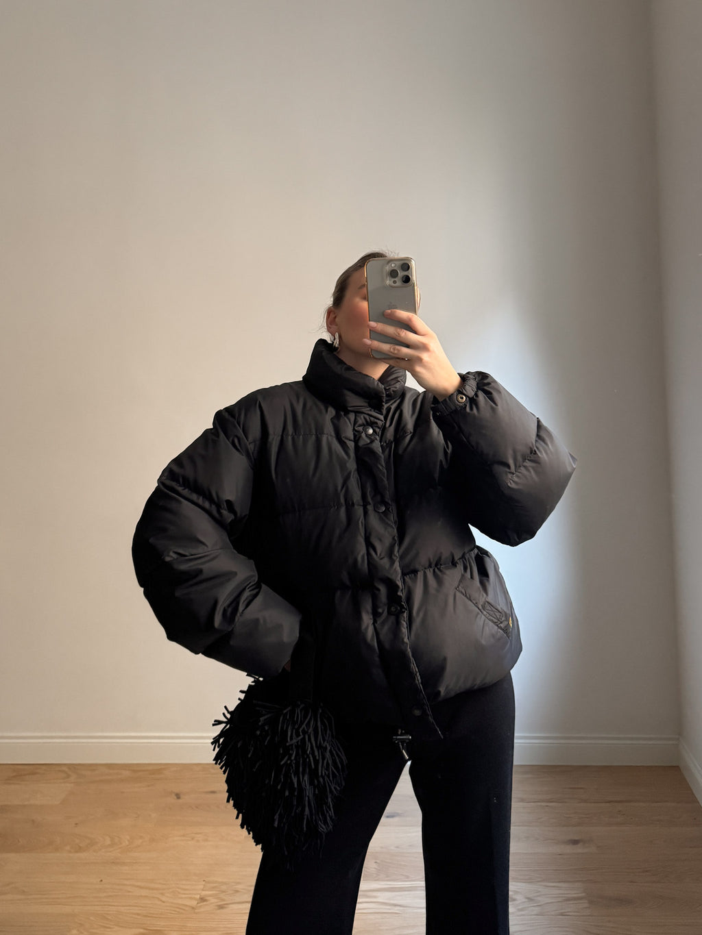 Real down black puffer