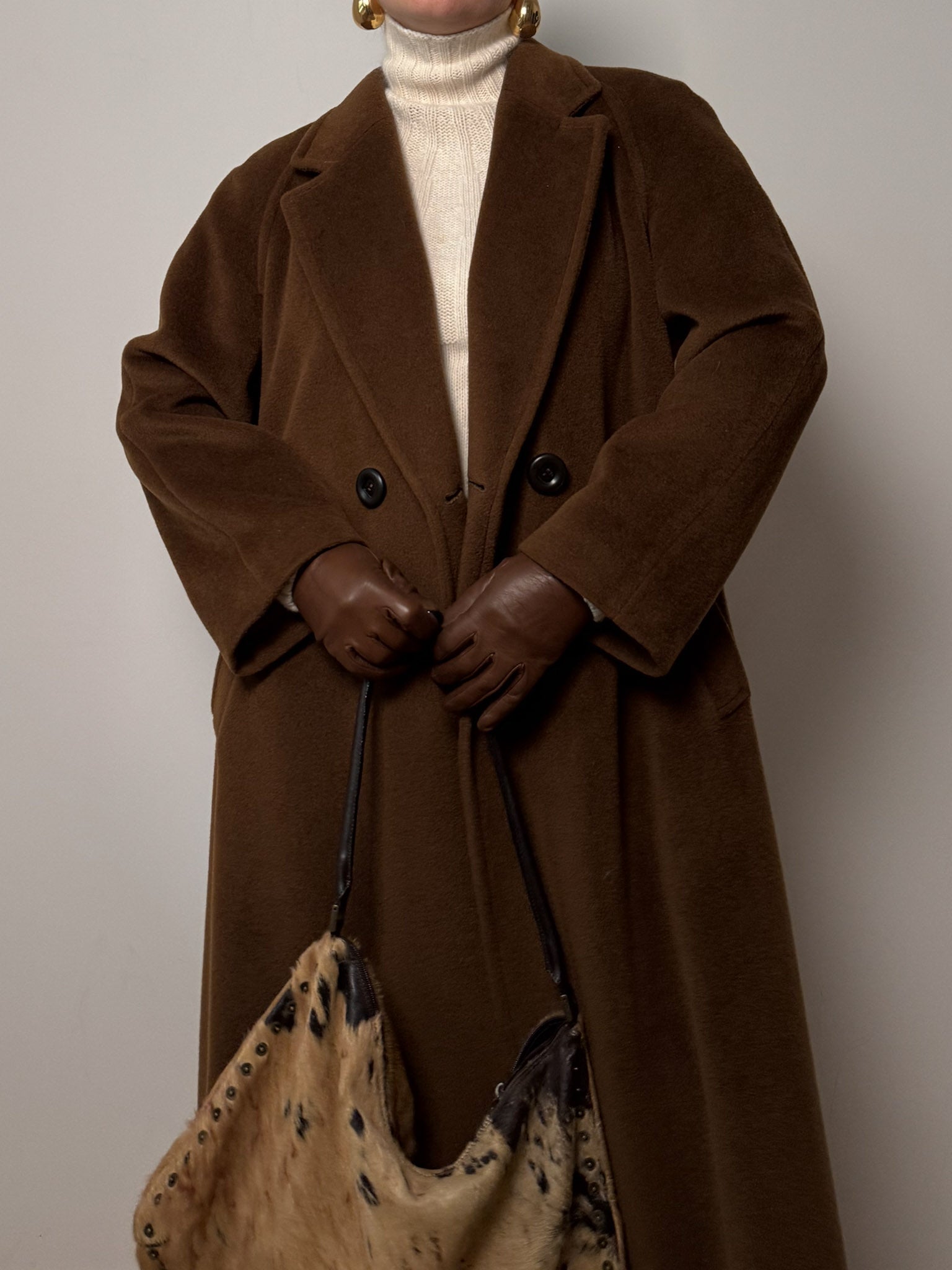Pure virgin wool brown coat