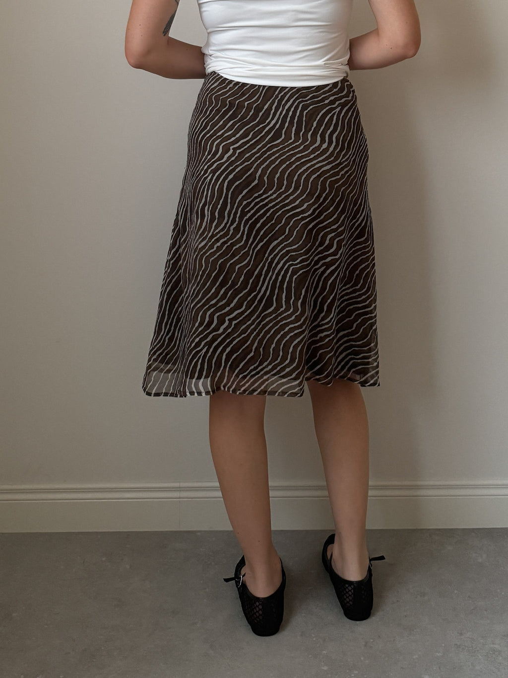 Pure silk animalier skirt