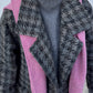 Pure wool check grey coat