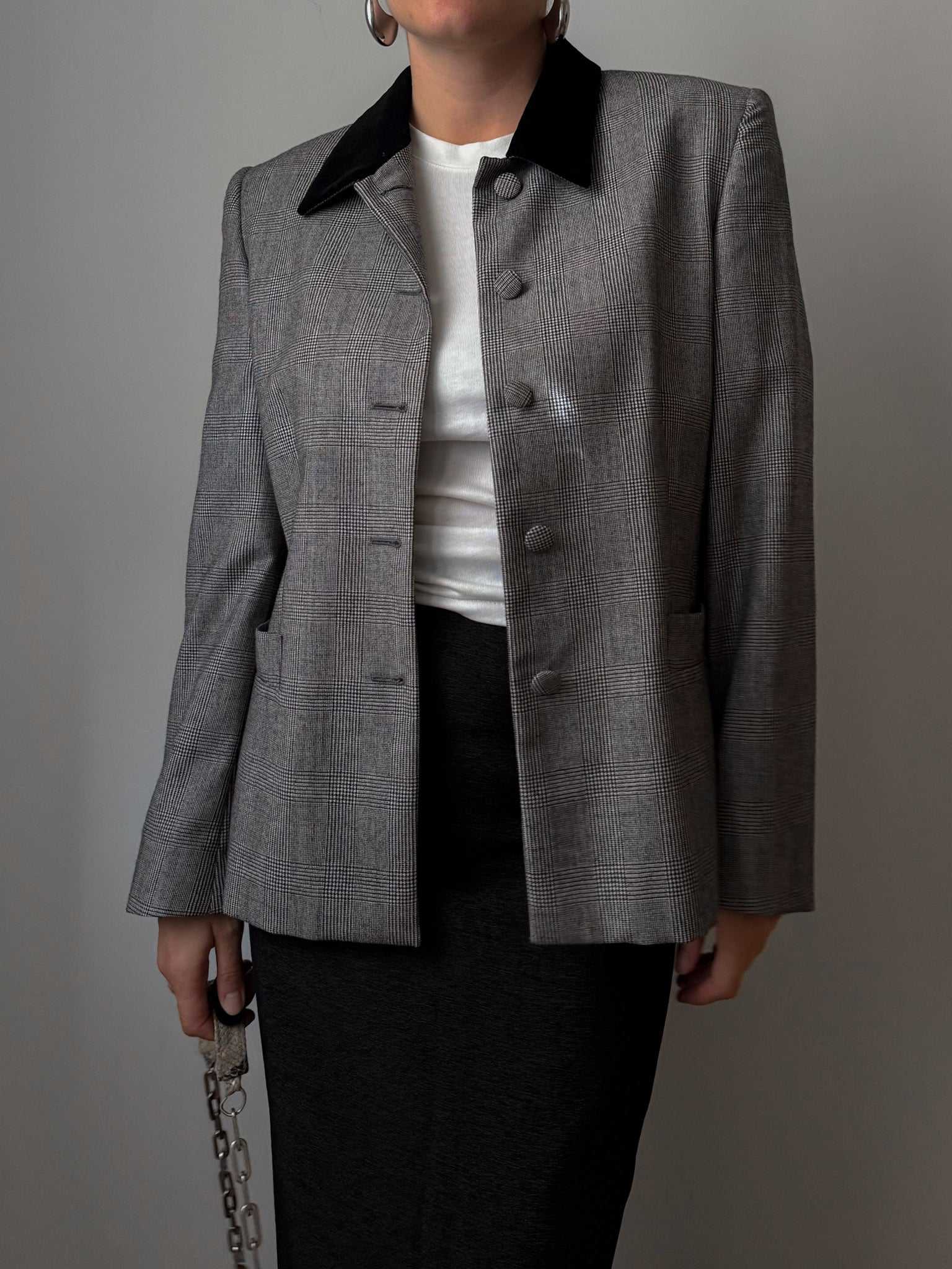 Pure wool check jacket