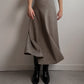 Pure virgin wool taupe long skirt