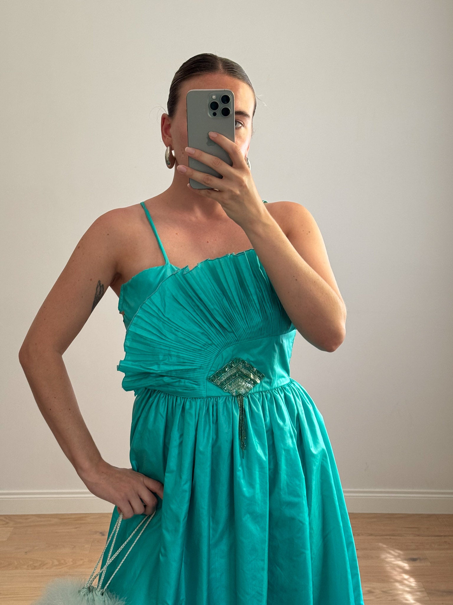Turquoise shell dress