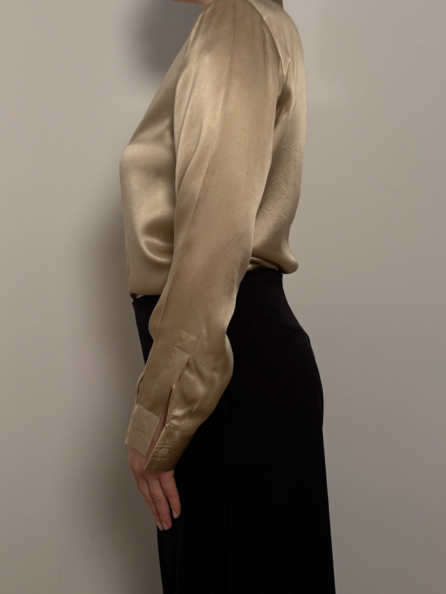 Pure silk gold shirt