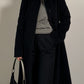 Wool and kid mohair black coat