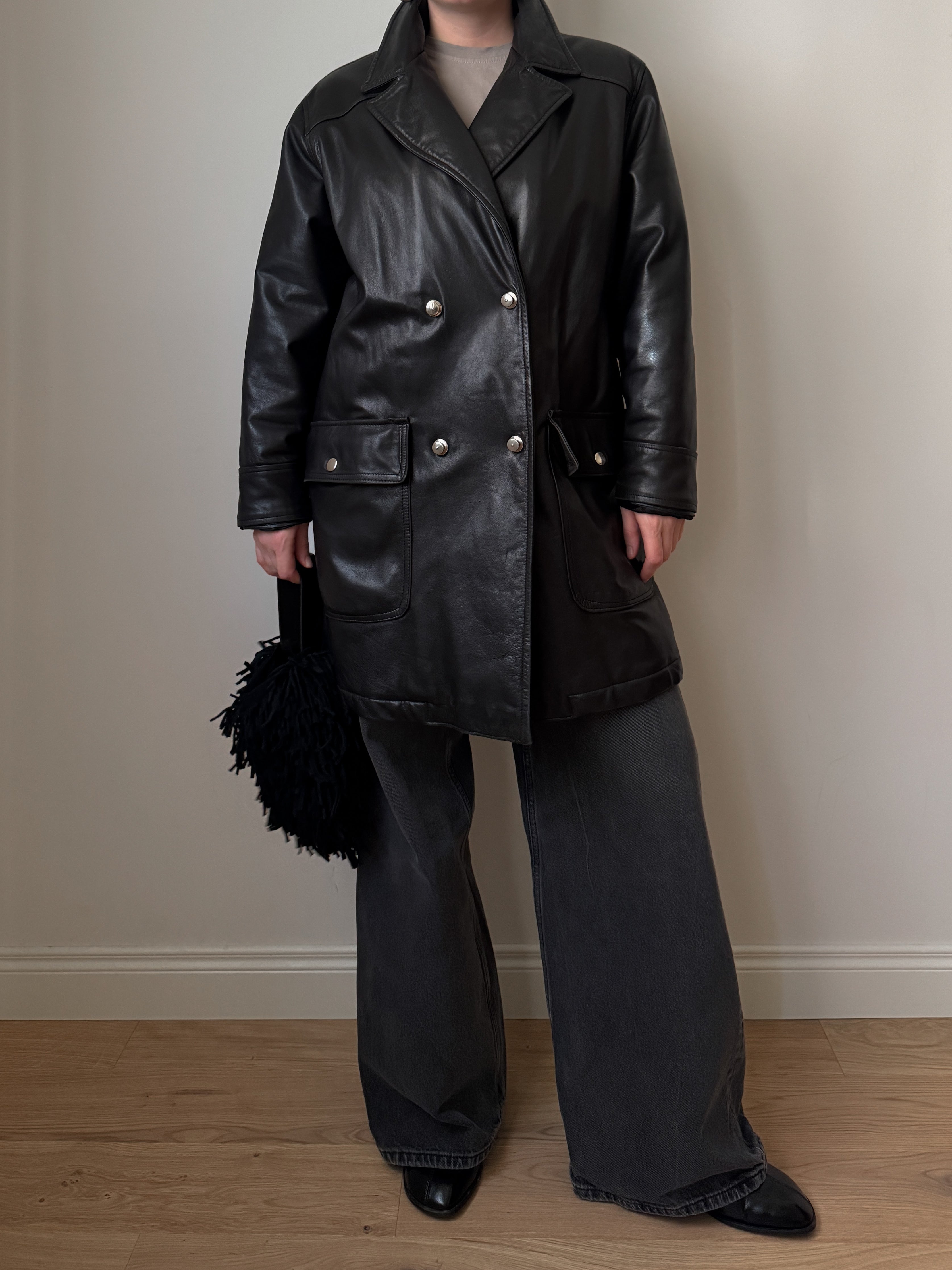 Real leather black jacket