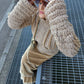 Pure wool camel cardigan