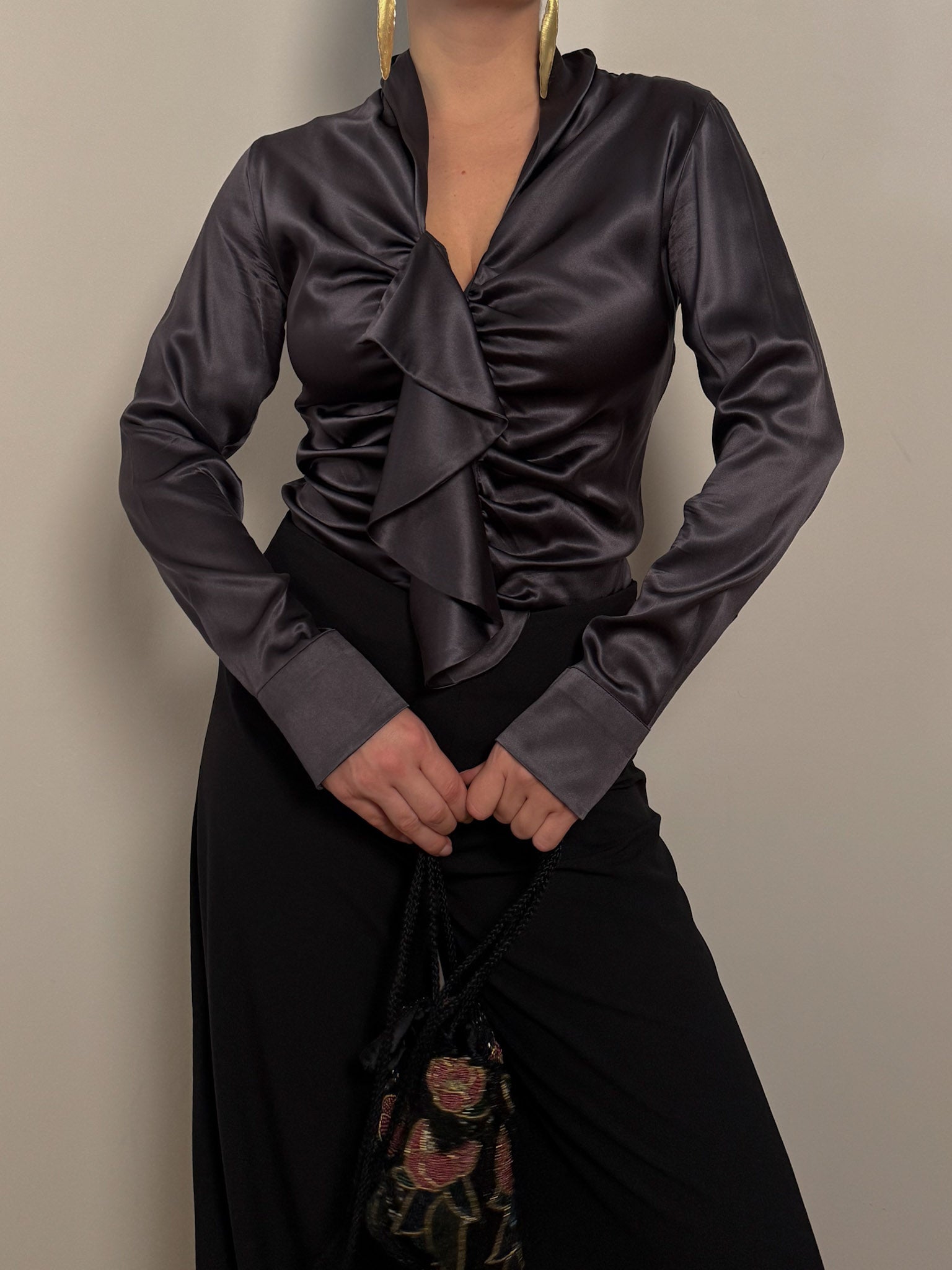 Silk grey blouse