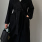 Pure wool black long coat