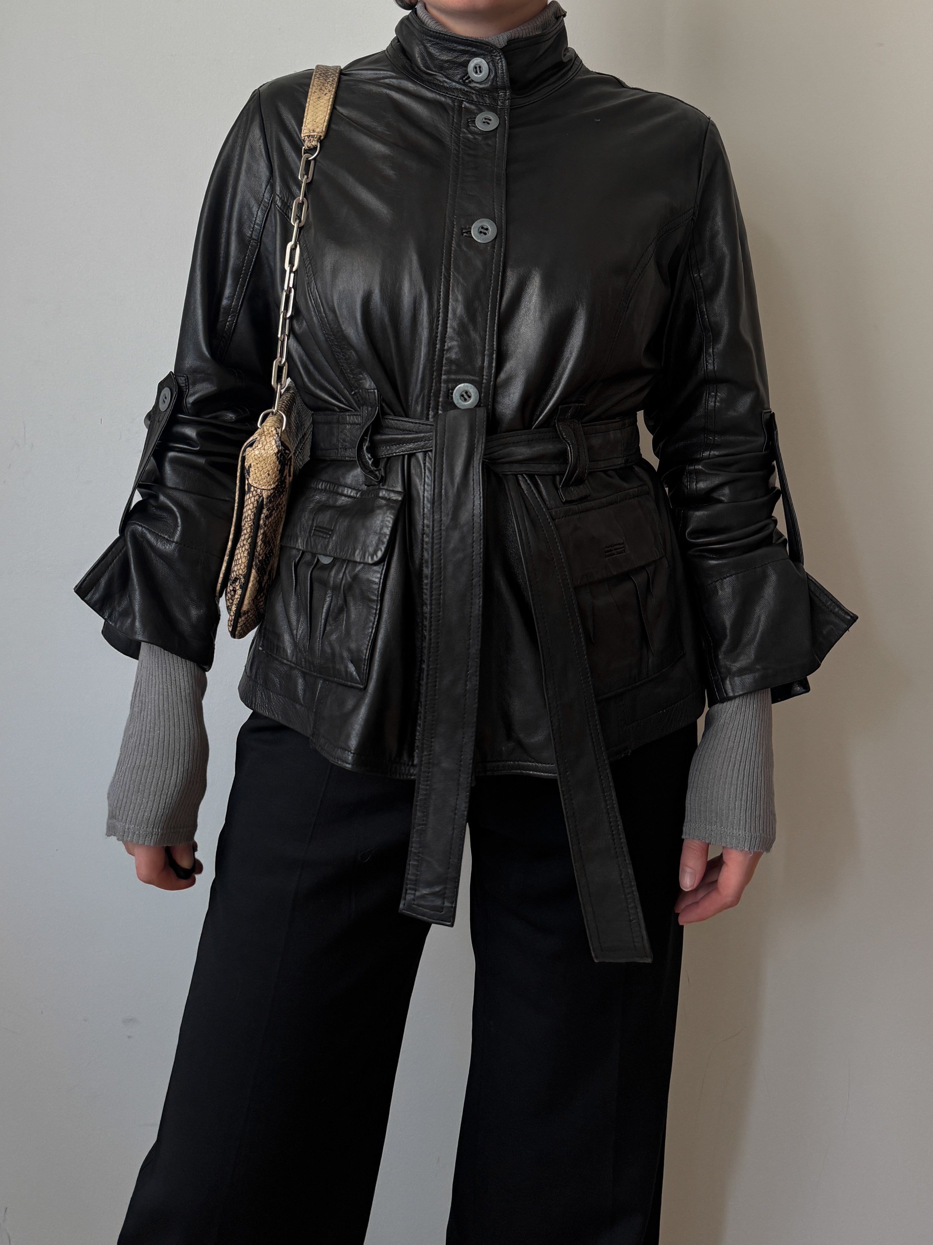 Real leather black jacket