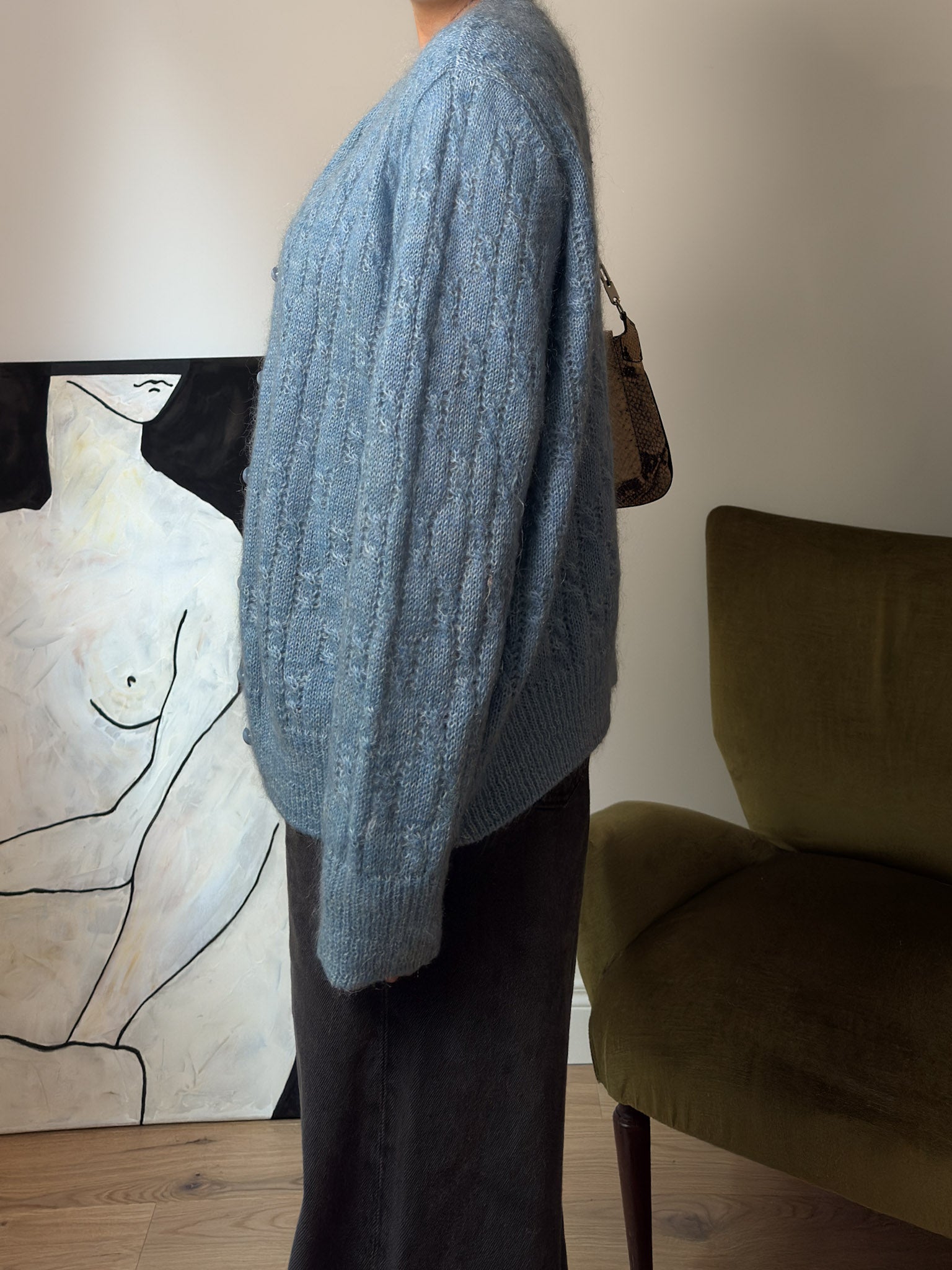 Kid mohair sky cardigan