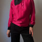 Pure silk black and cyclamen blouse