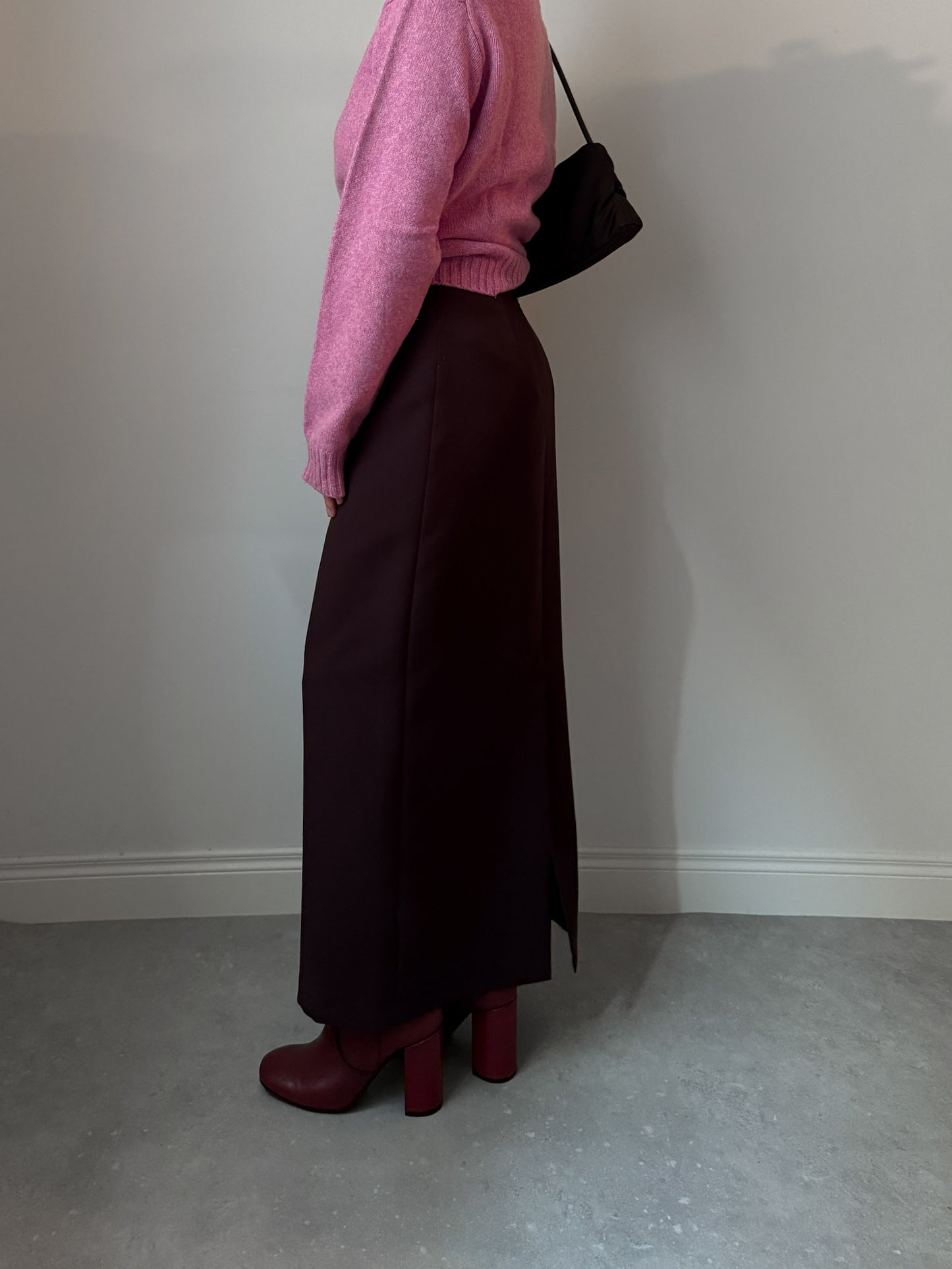 Chocolate brown long skirt