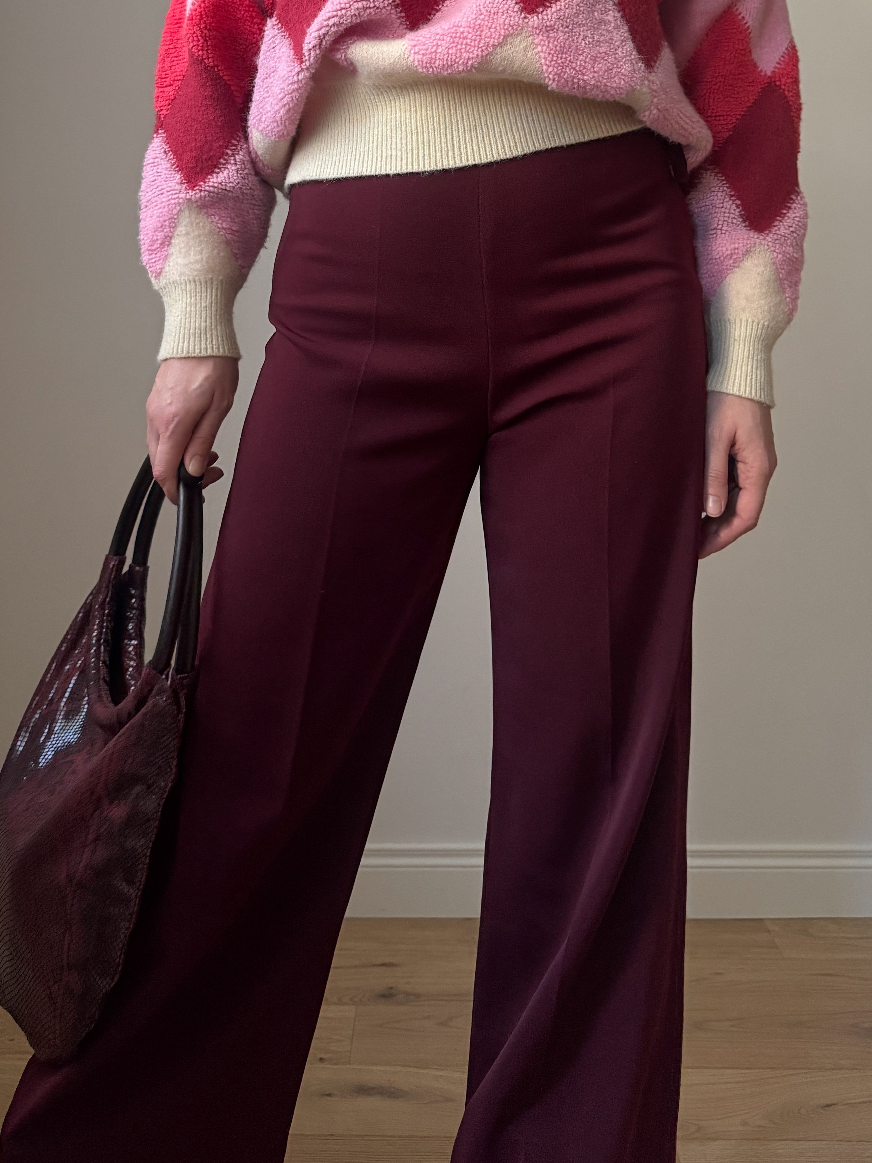 Rayon burgundy pants