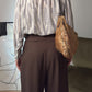 Pure silk ivory and grey blouse