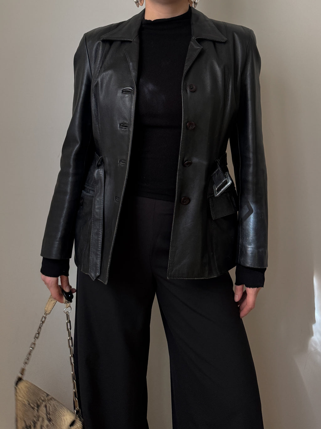 Real leather black jacket