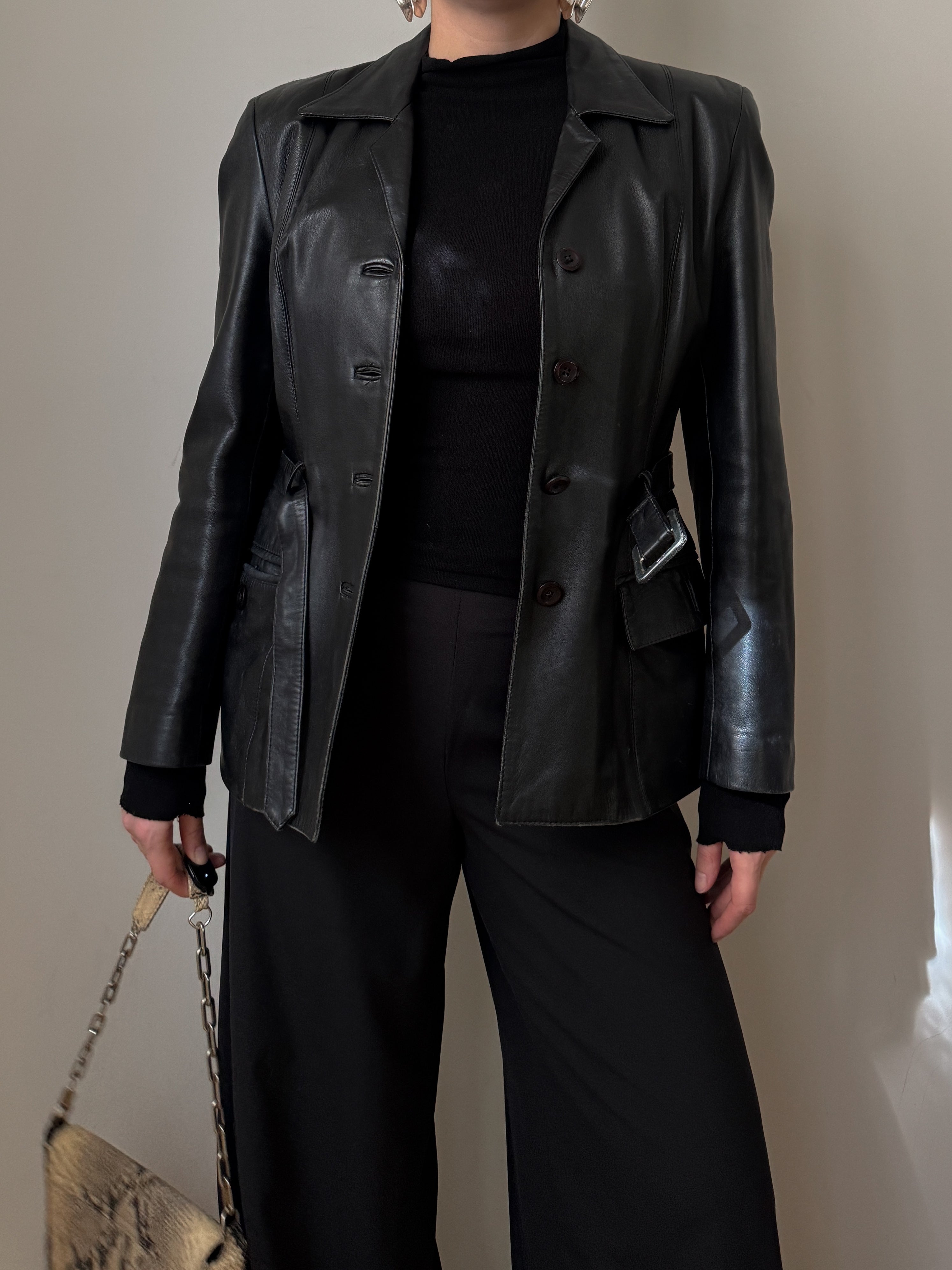 Real leather black jacket