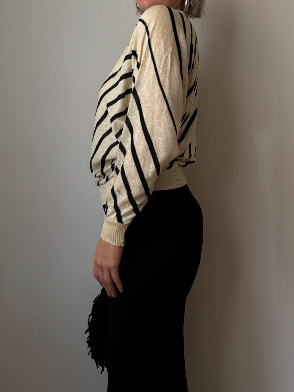 Black and white striped top