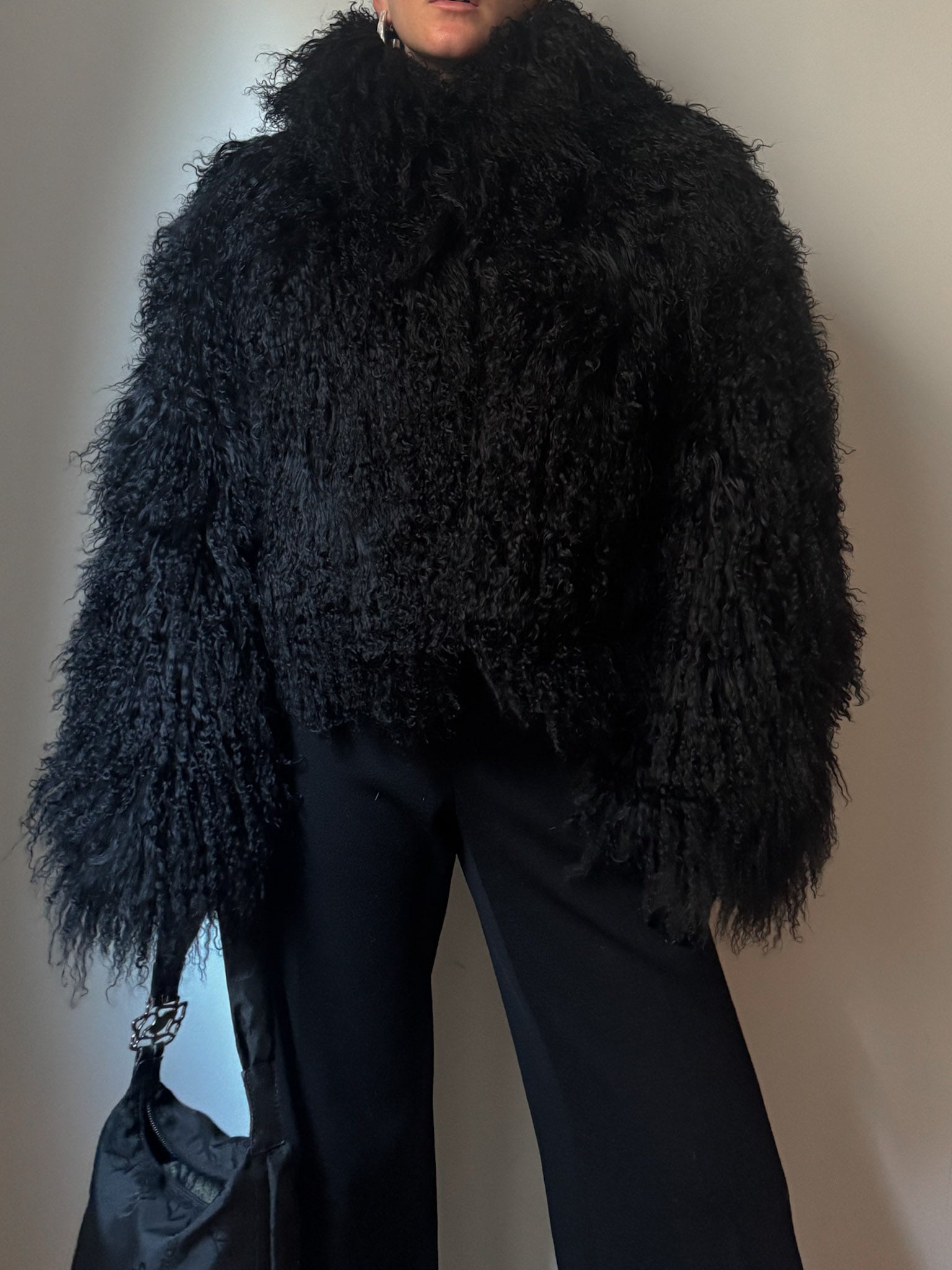 Real mongolian black fur