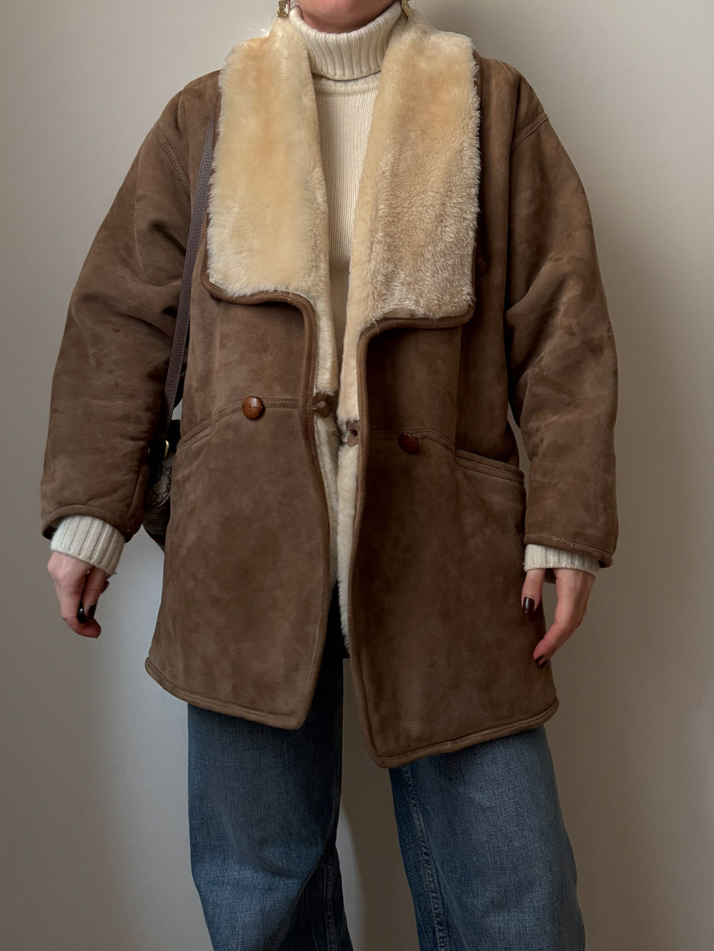 Original Shearling taupe coat