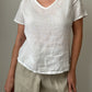 Pure linen white top