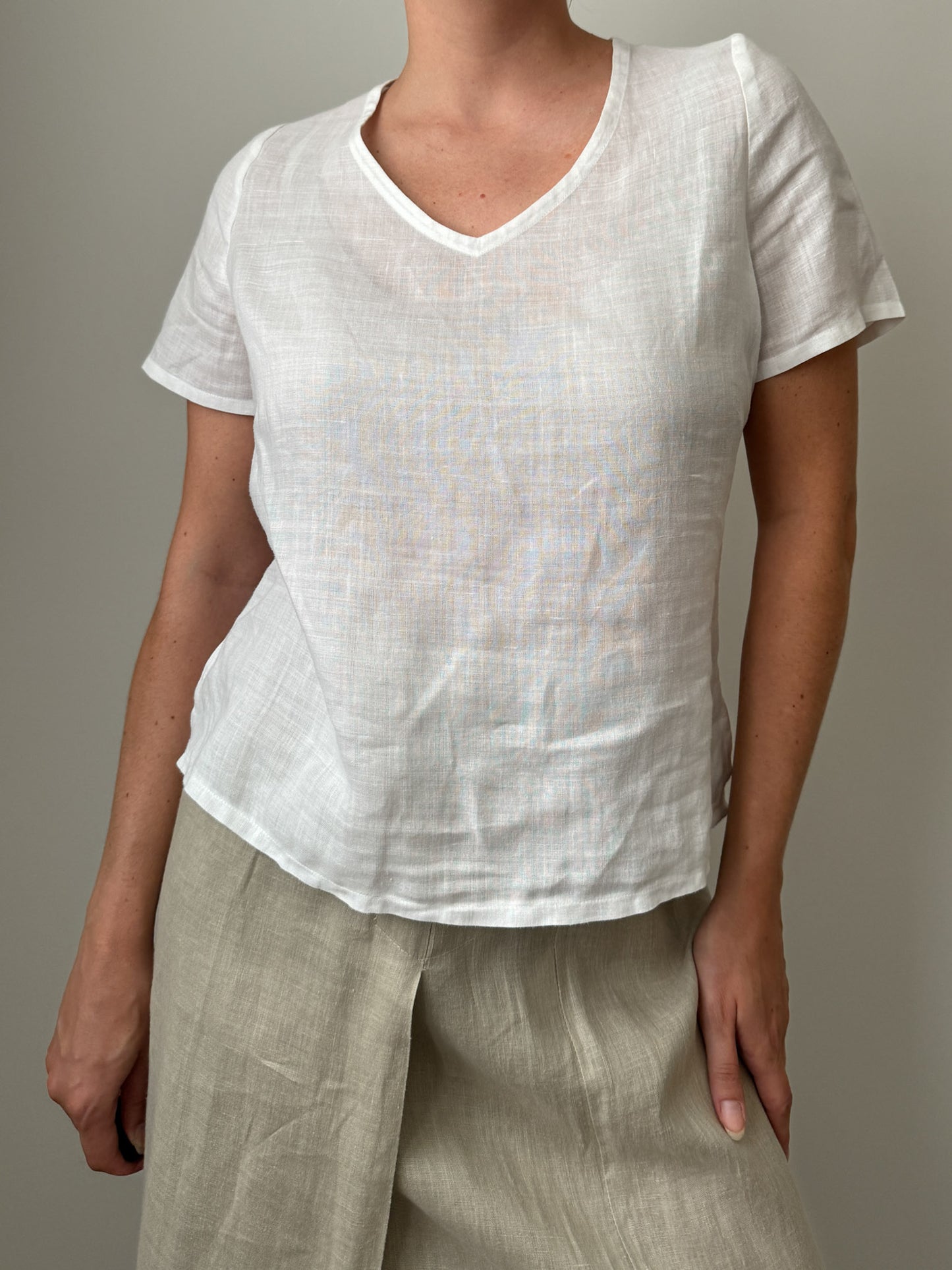 Pure linen white top