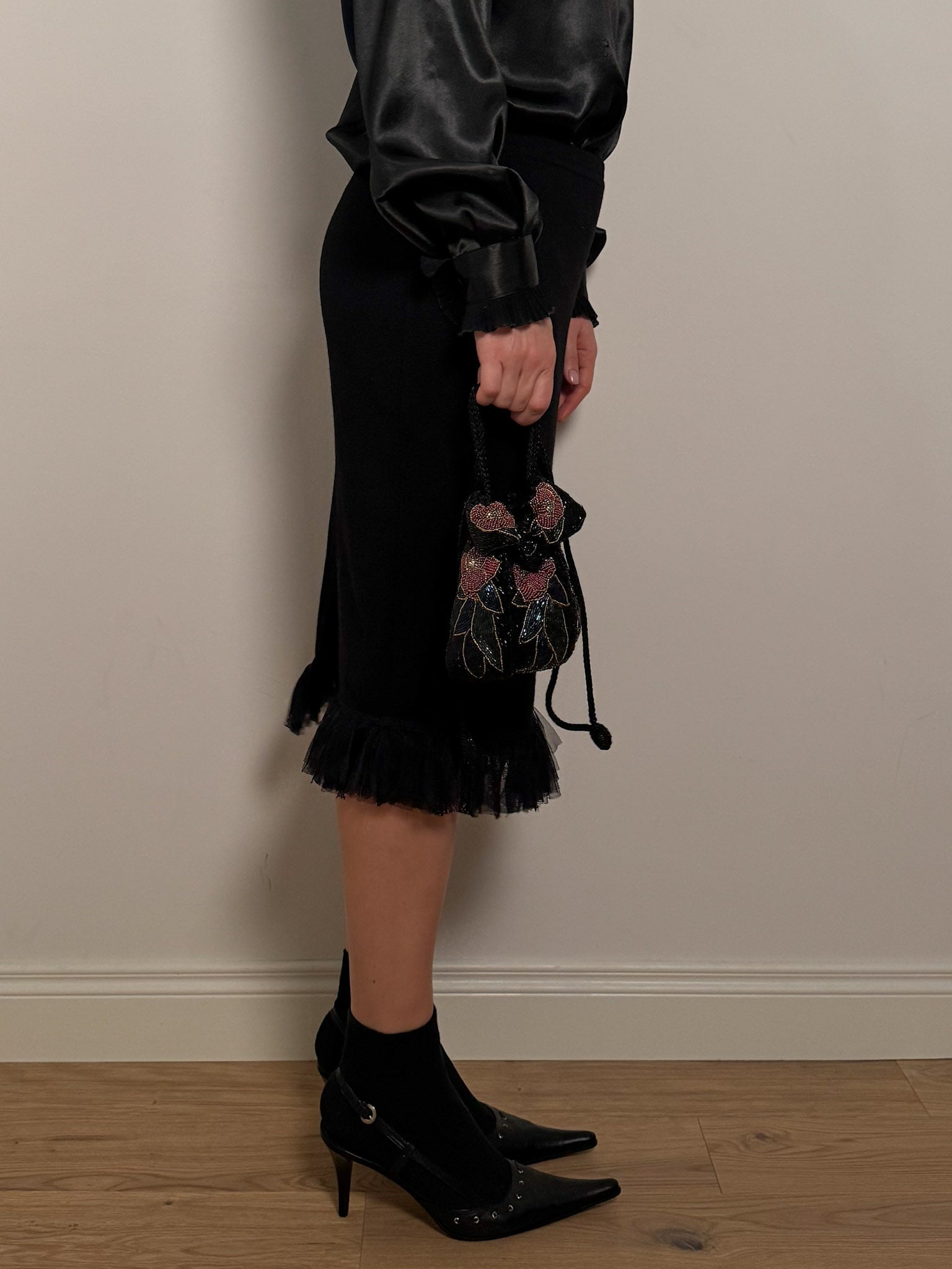 Pure wool black skirt