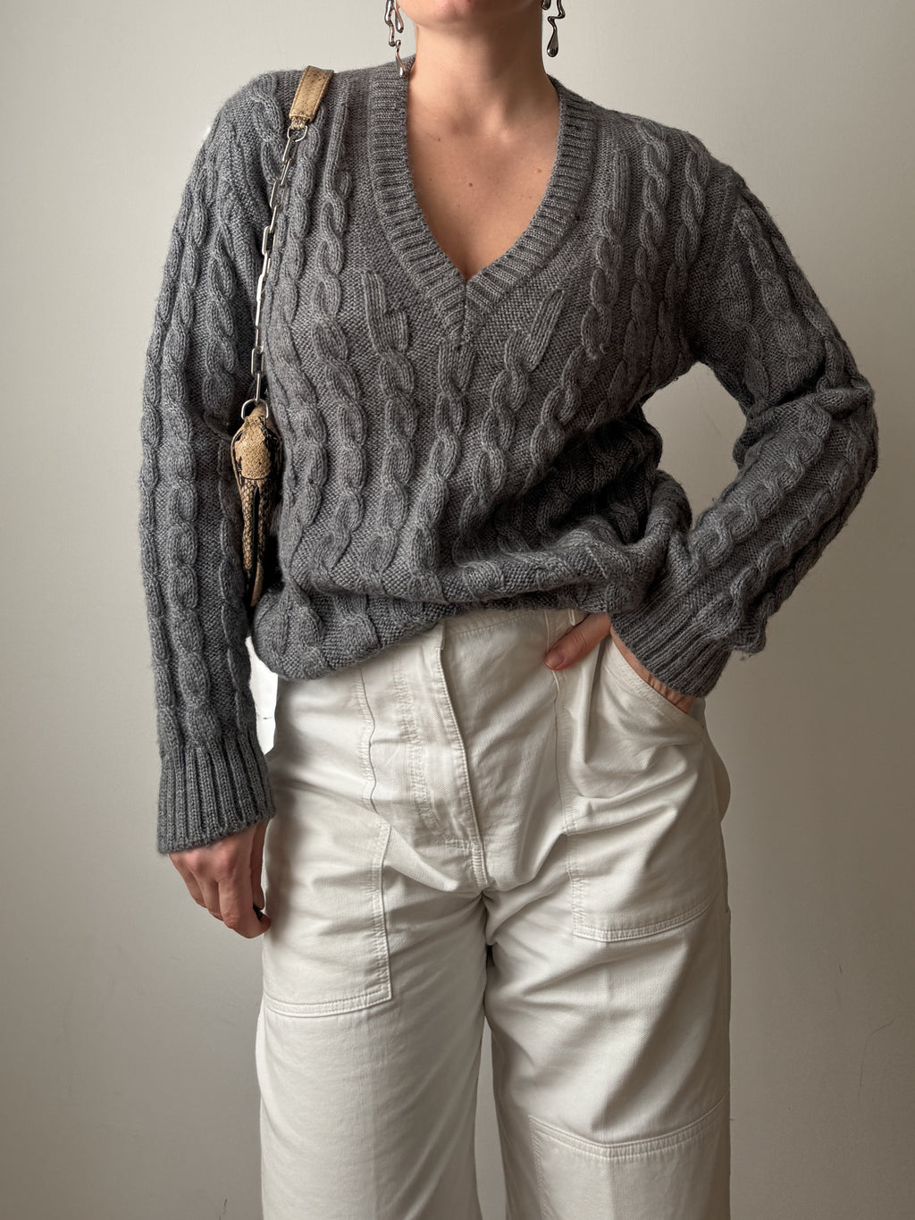 Shetland wool grey pull