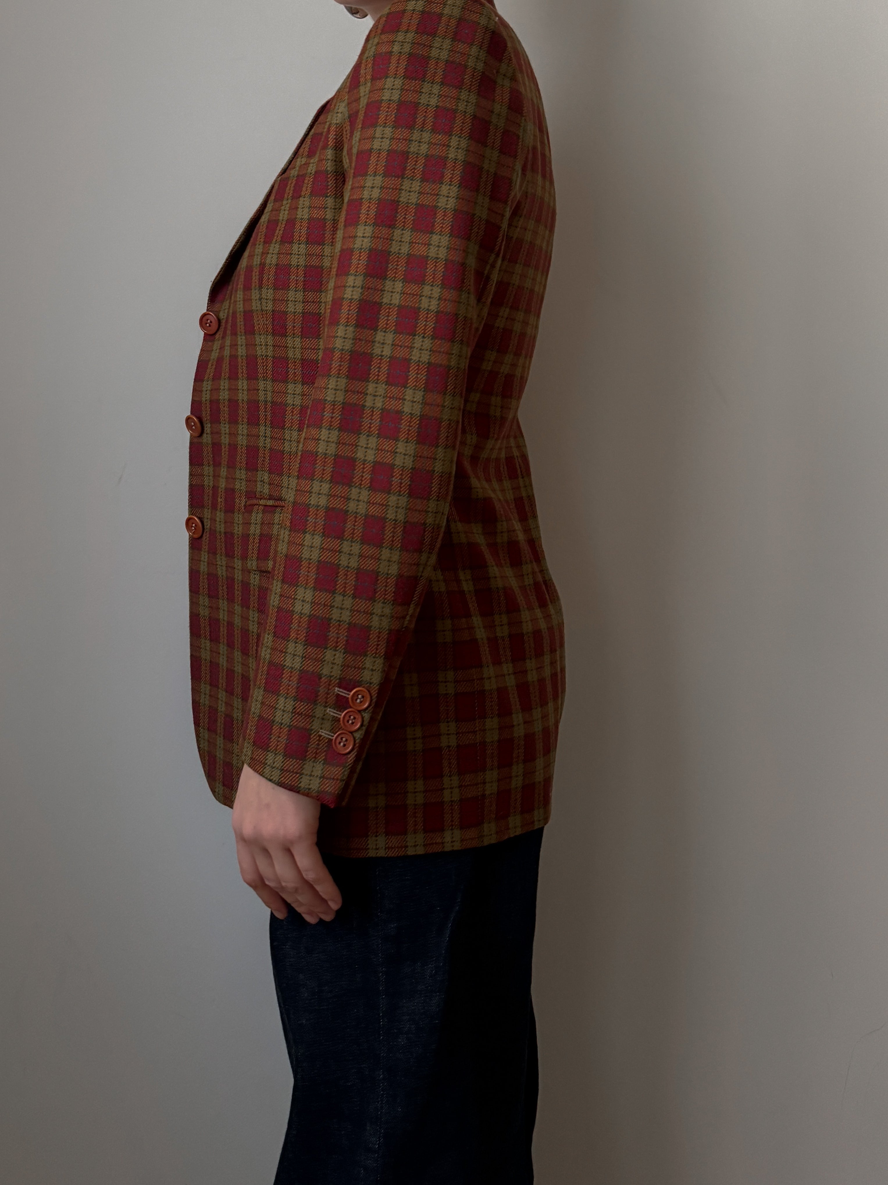 Pure wool check blazer