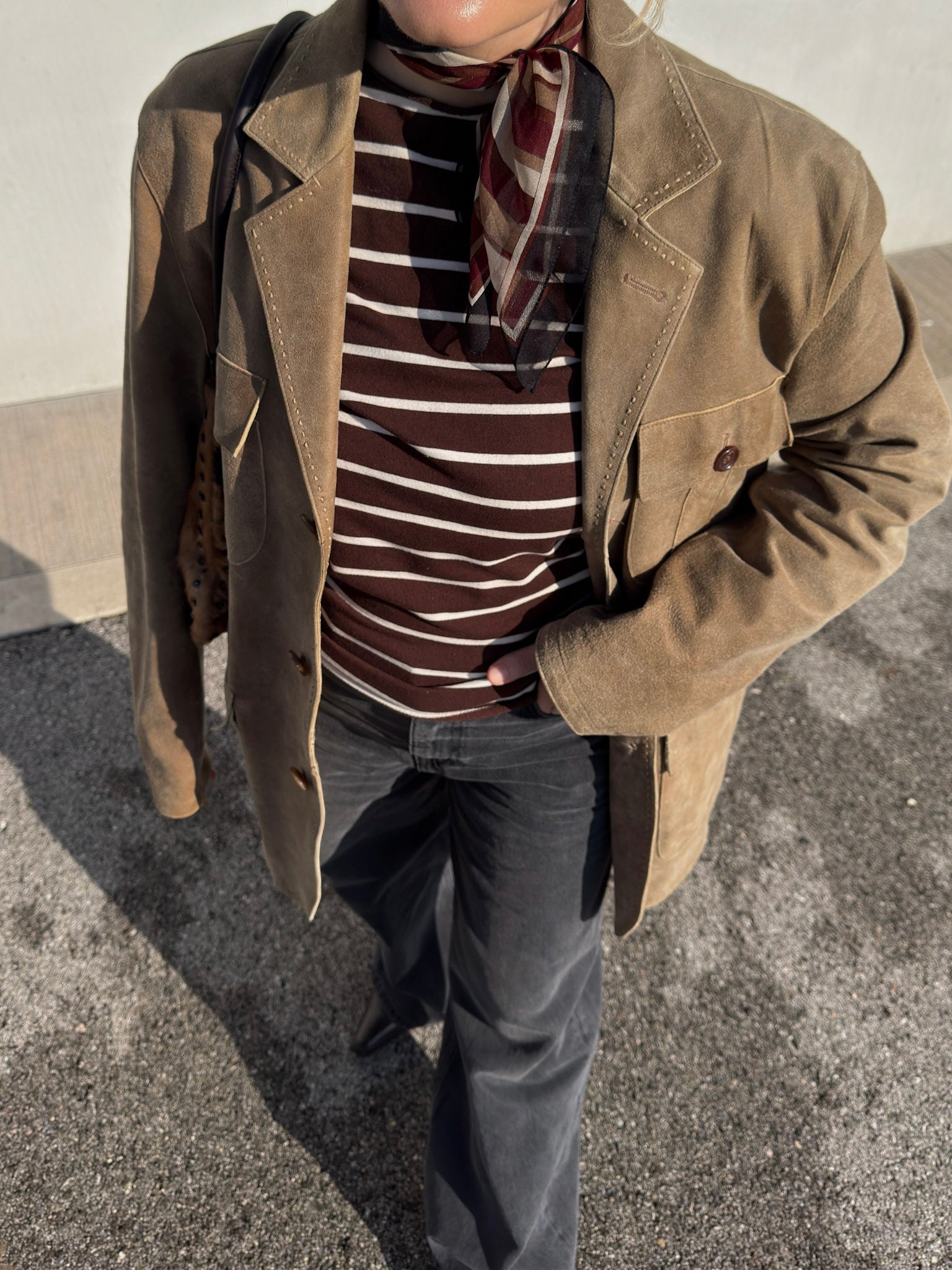 Real suede taupe jacket