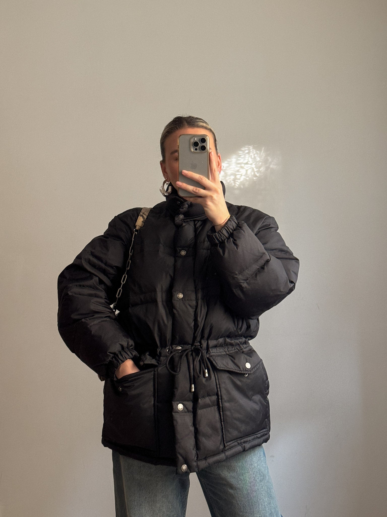 Real down black puffer