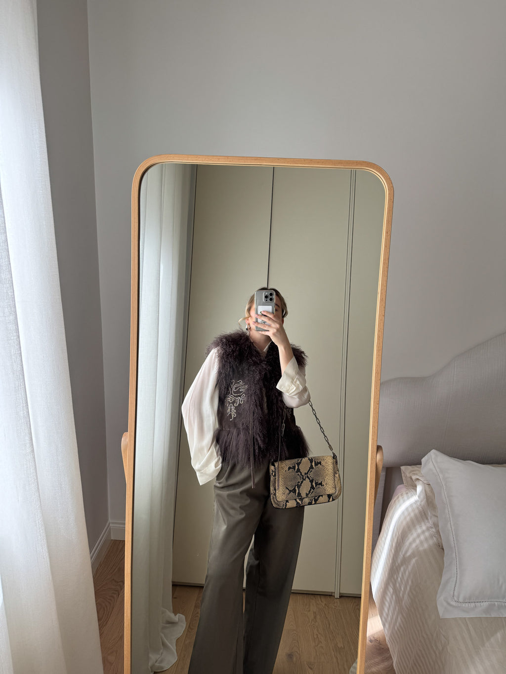 Mongolia and suede gilet