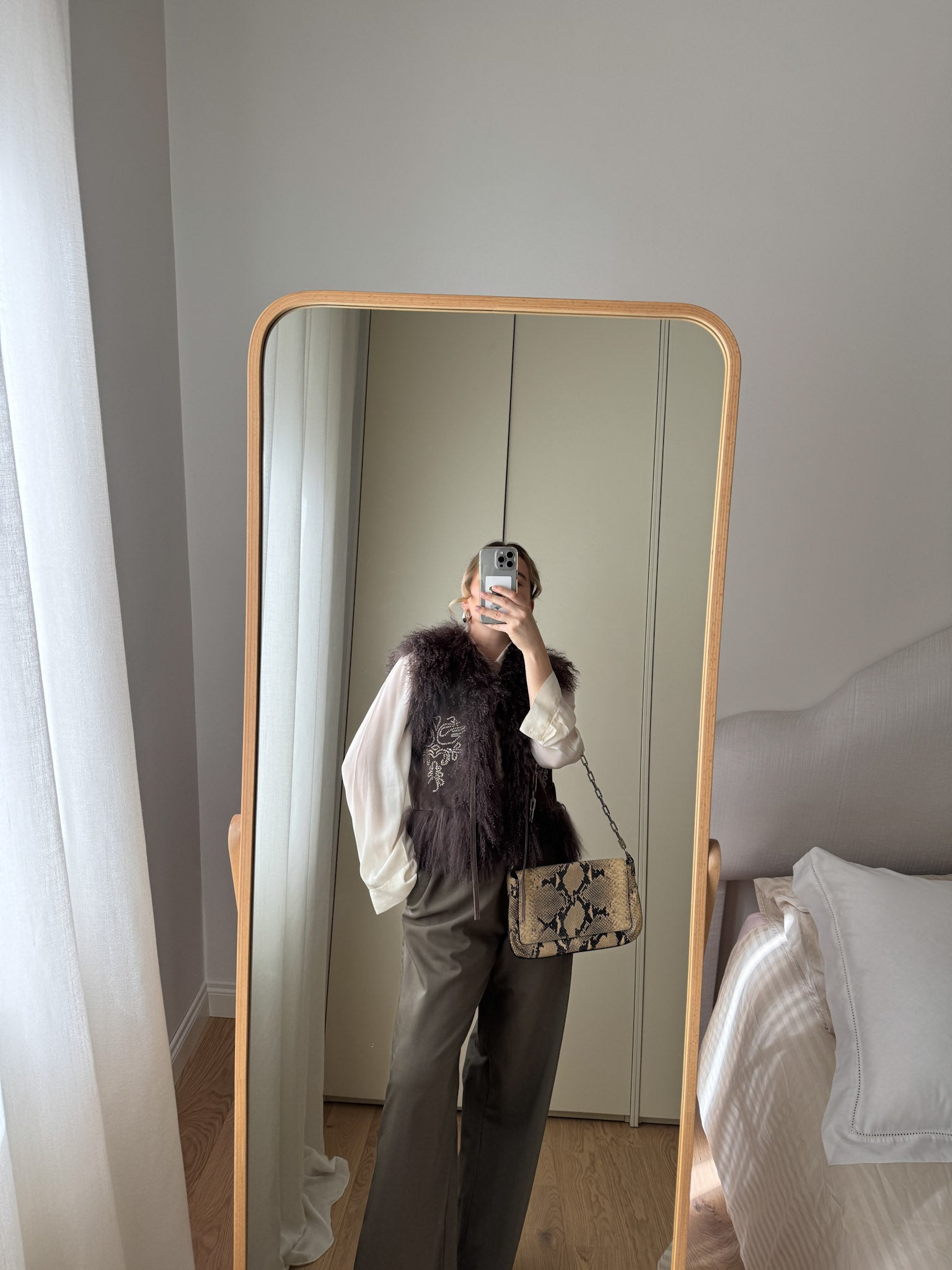 Mongolia and suede gilet