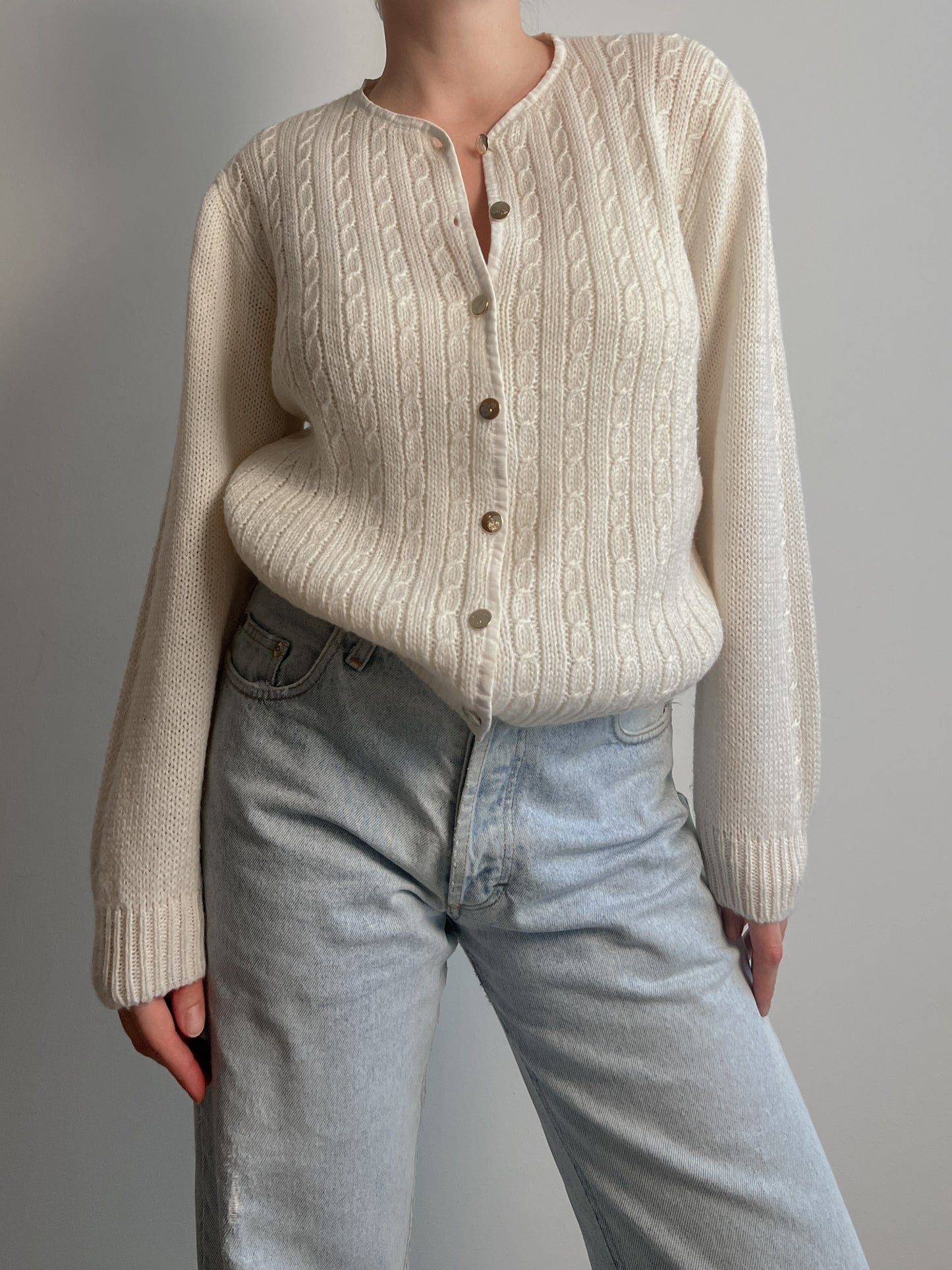 Pure wool ivory cardigan