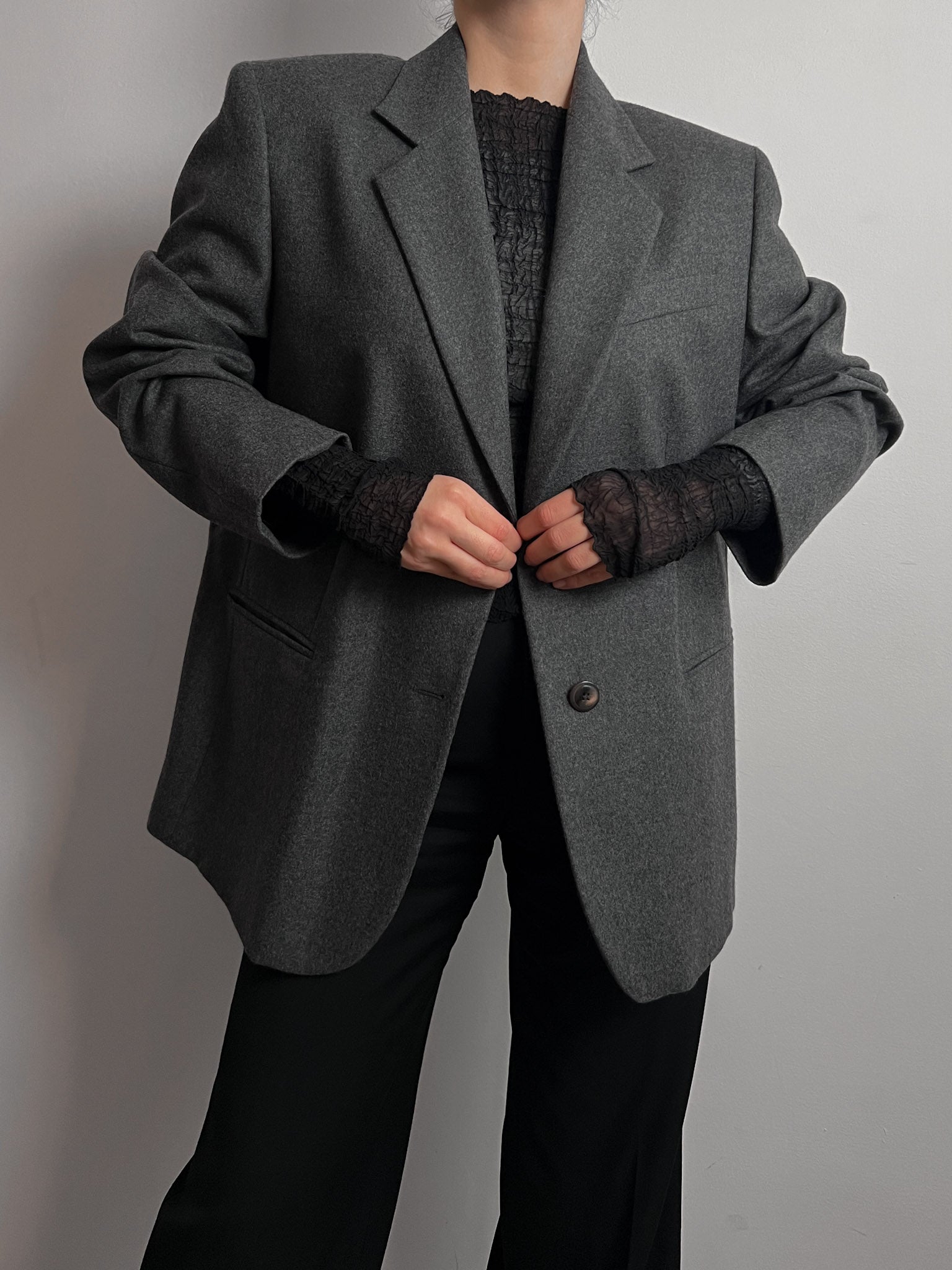 Pure virgin wool grey blazer