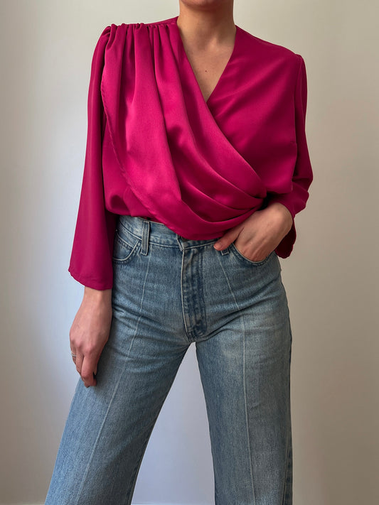 Pure silk cyclamen blouse